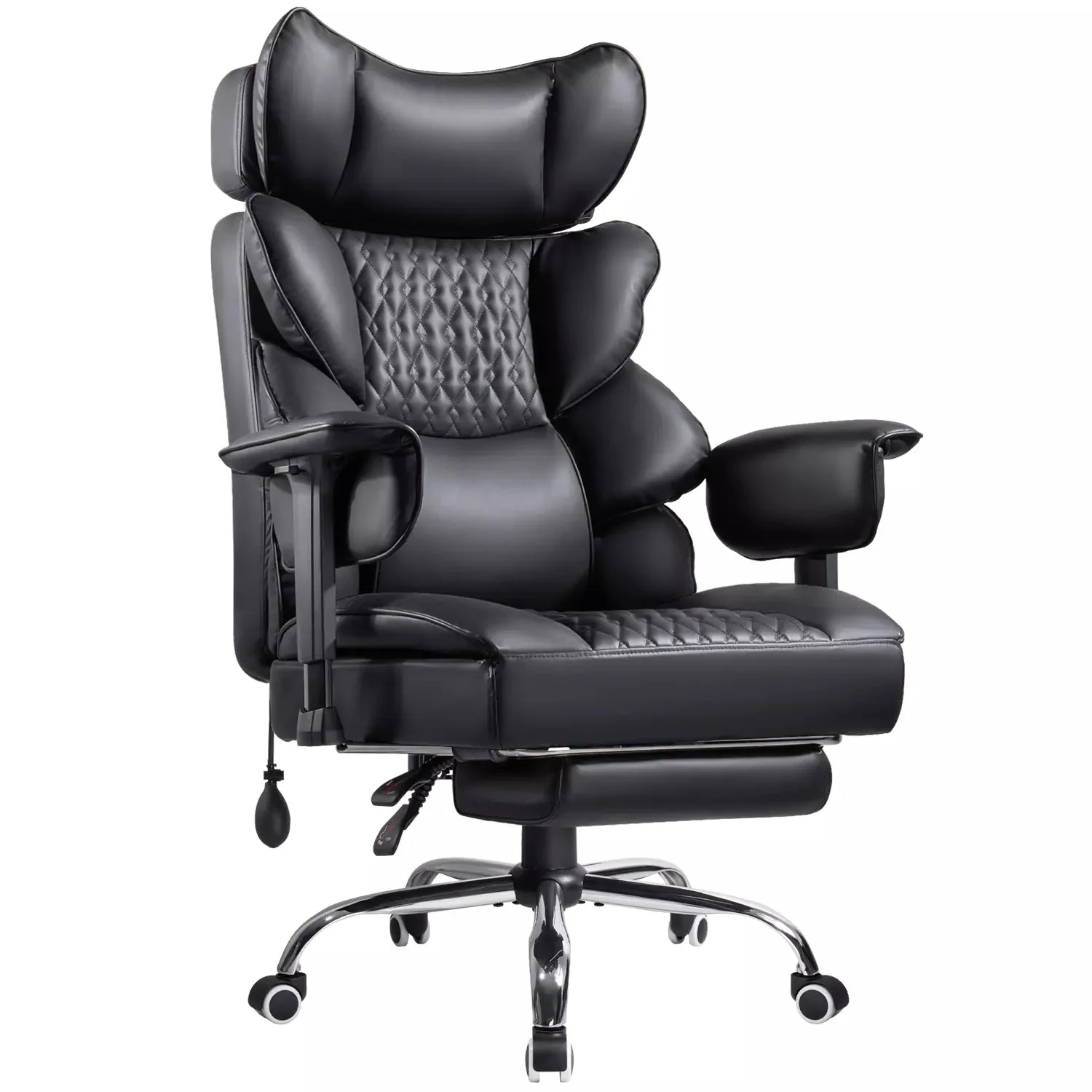 OFIKA Big and Tall Office Chair 600LBS,High Back Executive Desk Chair with Footrest,135°Recline,Executive Ergonomic Office Chair with Air Cushion Lumbar Support and with Adjustable Lift Armrest