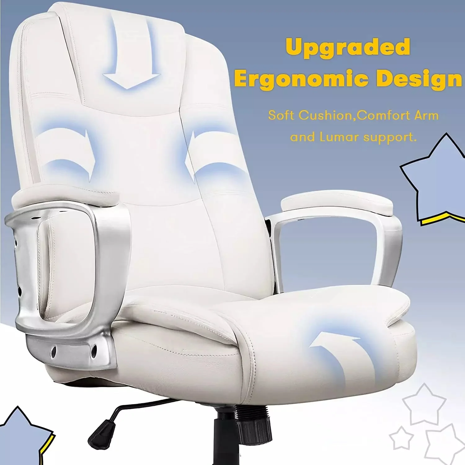 OFIKA High Back Heavy Duty Executive Leather Office Chair, 400LBS 8Hours, OFC01 - Image 20