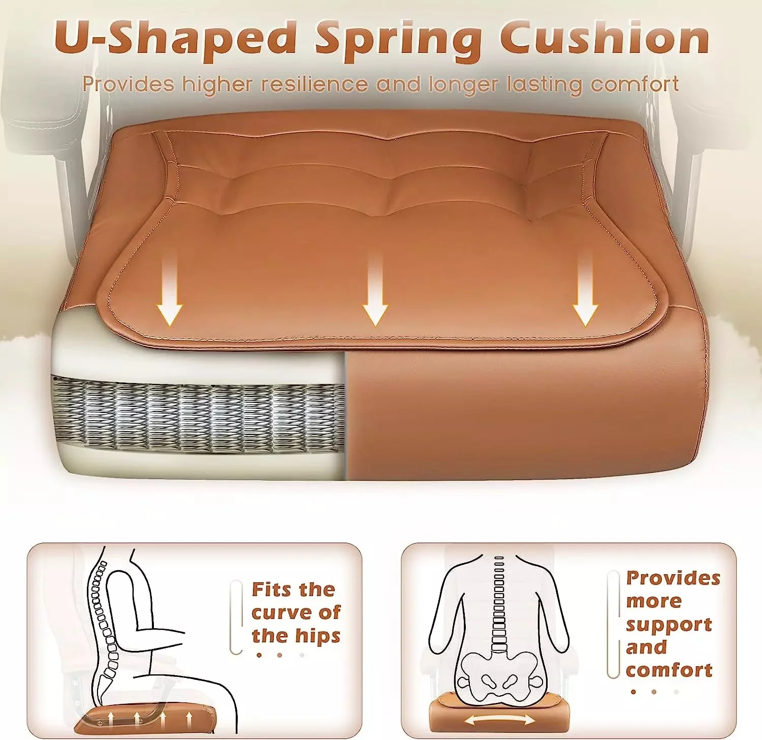 OFIKA Home Office Chair with Spring Cushion,400LBS High Back Executive Office Chair - Image 10