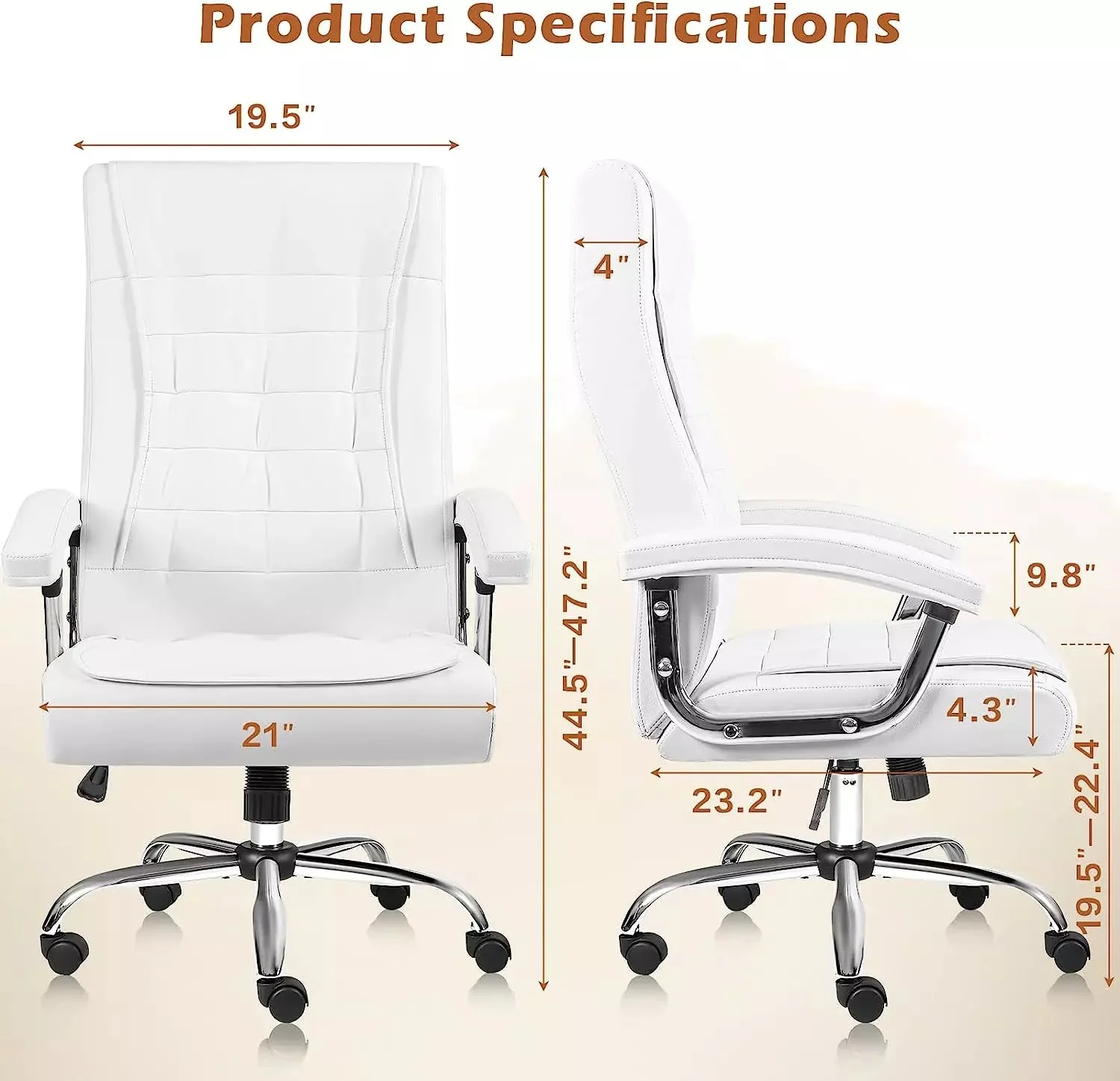 OFIKA Home Office Chair with Spring Cushion,400LBS High Back Executive Office Chair - Image 21