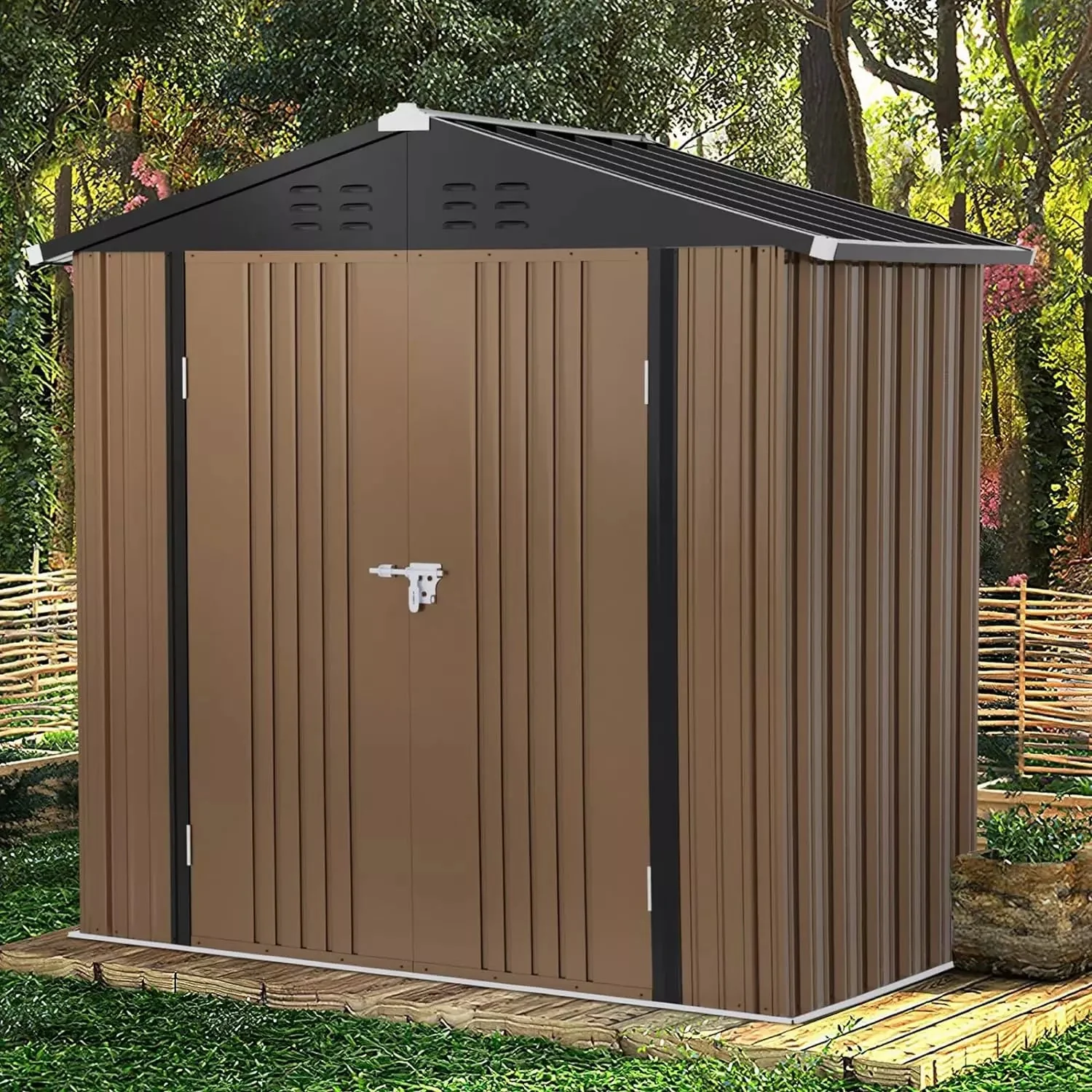 VITESSE Outdoor Storage Metal Shed House with Single Lockable Door - Image 22