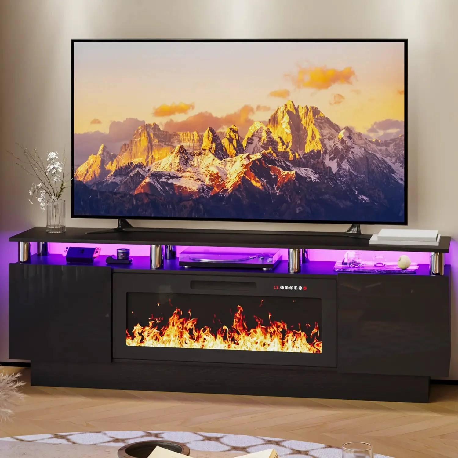 BOSSIN 70 Inches Fireplace TV Stand for TVs up to 80 Inches Console with 36'' Electric Fireplace - Image 34