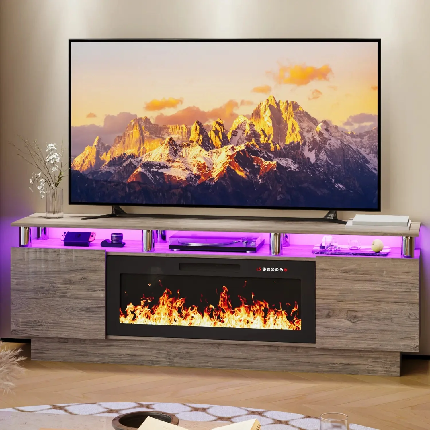 BOSSIN 70 Inches Fireplace TV Stand for TVs up to 80 Inches Console with 36'' Electric Fireplace - Image 35