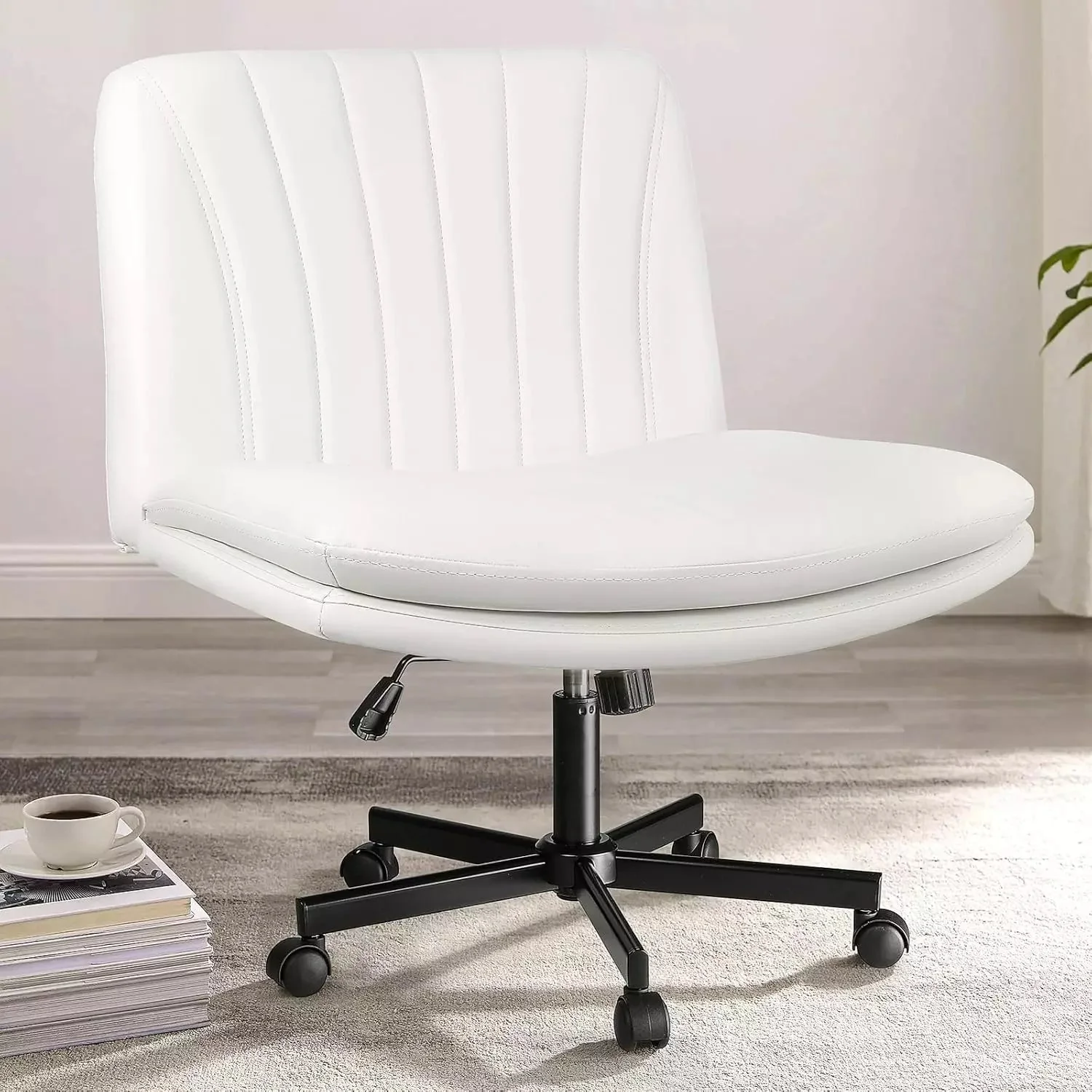 PUKAMI Criss Cross Chair with Wheels,Armless Cross Legged Office Desk Chair - Image 22