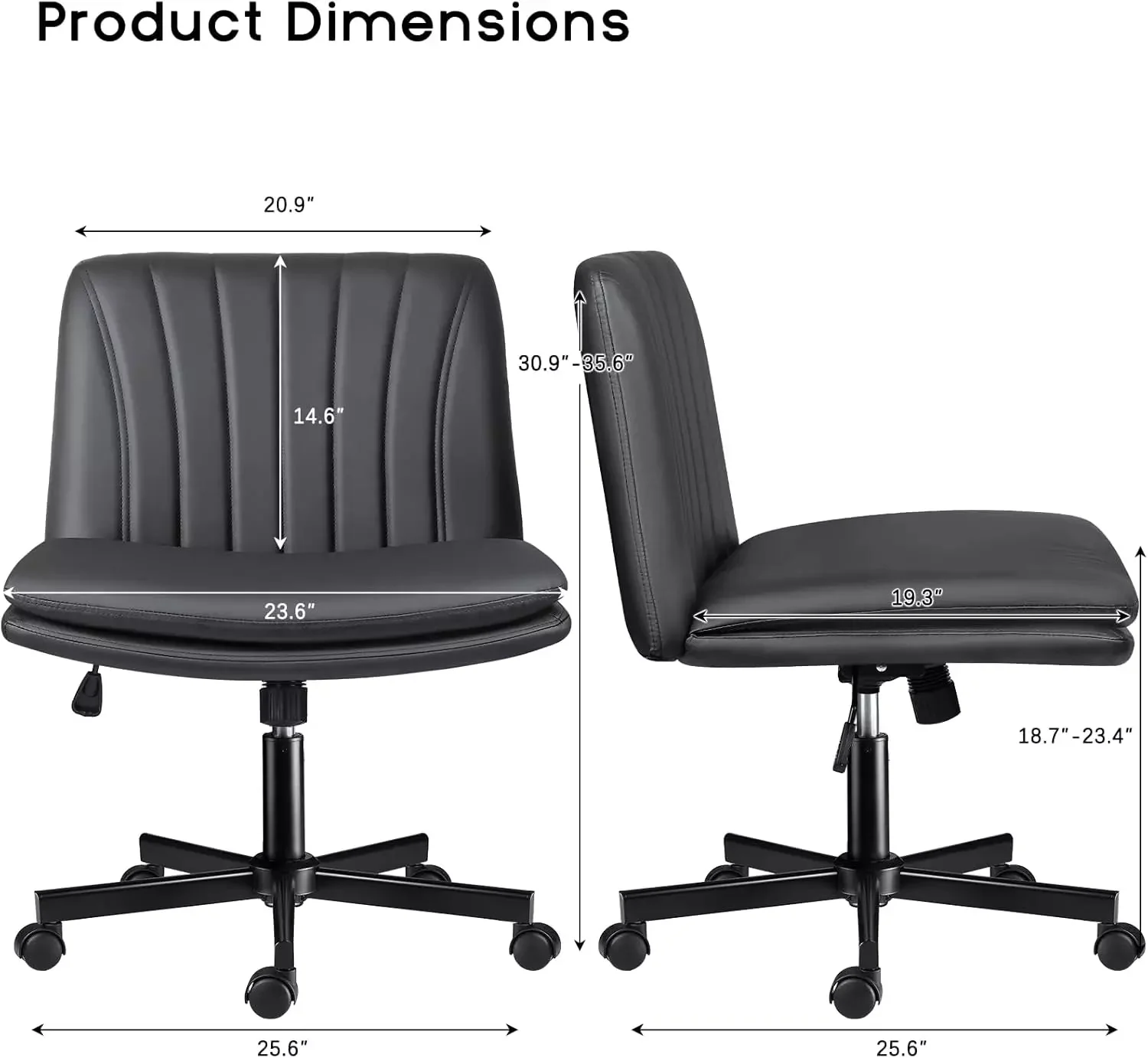 PUKAMI Criss Cross Chair with Wheels,Armless Cross Legged Office Desk Chair - Image 9