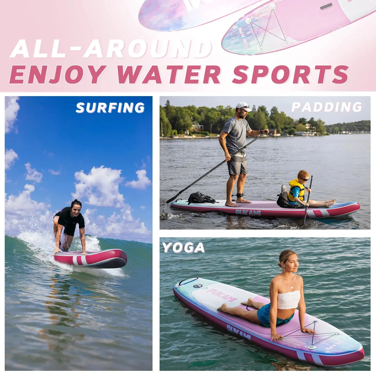 VITESSE 10'6" Inflatable Stand Up Paddle Board with Premium SUP Paddle Board - Image 12