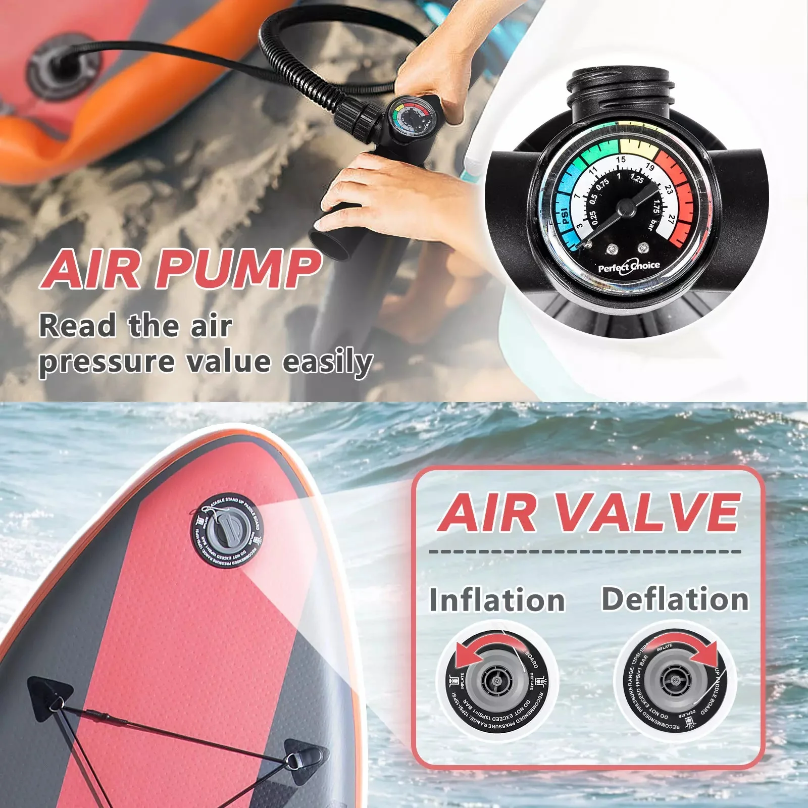 VITESSE 10'6" Inflatable Stand Up Paddle Board with Premium SUP Paddle Board - Image 20