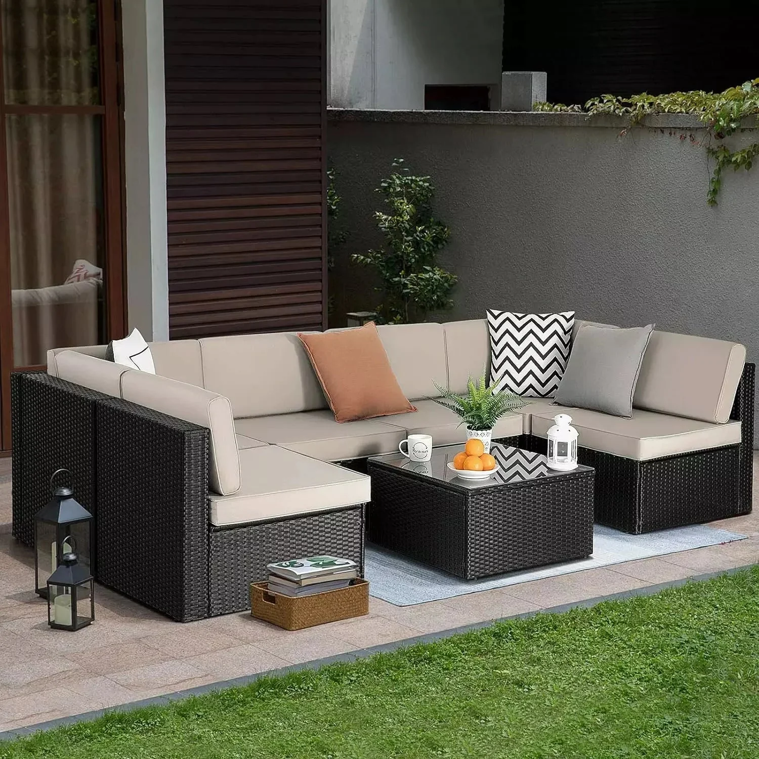 Vitesse 5 Pieces Patio Furniture Sets, Outdoor Sectional Sofa with Table - Image 31