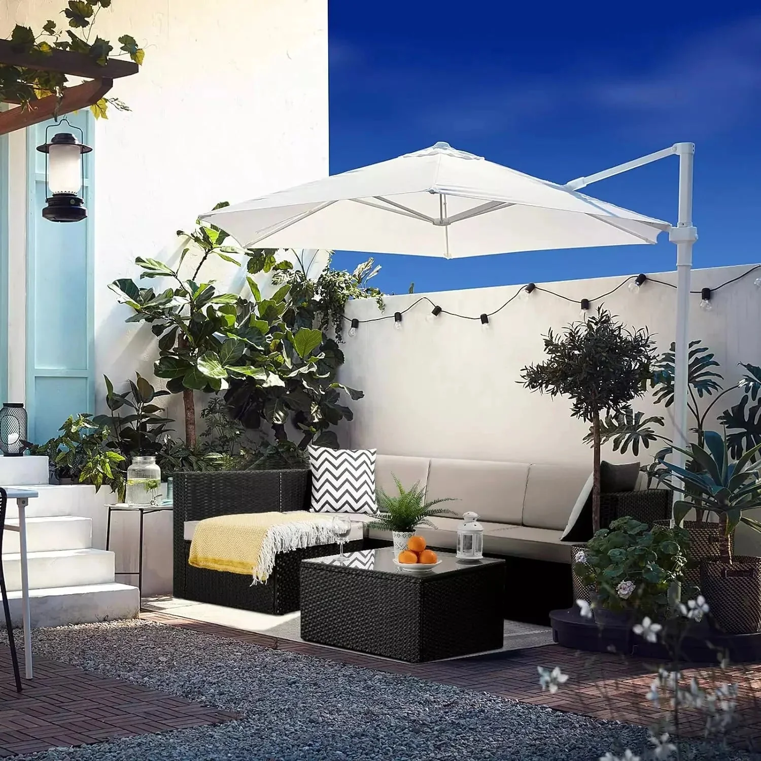 Vitesse 5 Pieces Patio Furniture Sets, Outdoor Sectional Sofa with Table - Image 6