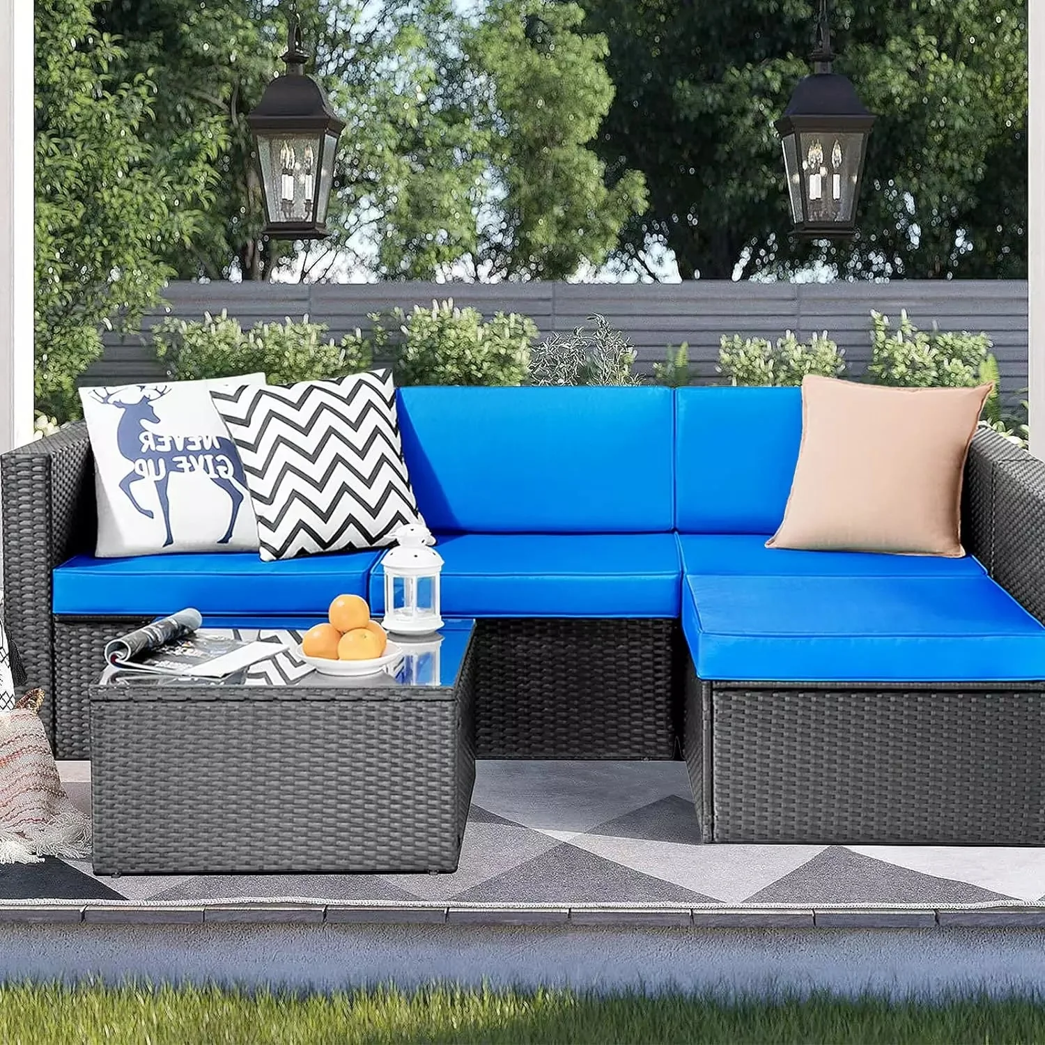 Vitesse 5 Pieces Patio Furniture Sets, Outdoor Sectional Sofa with Table PF02 - Image 13