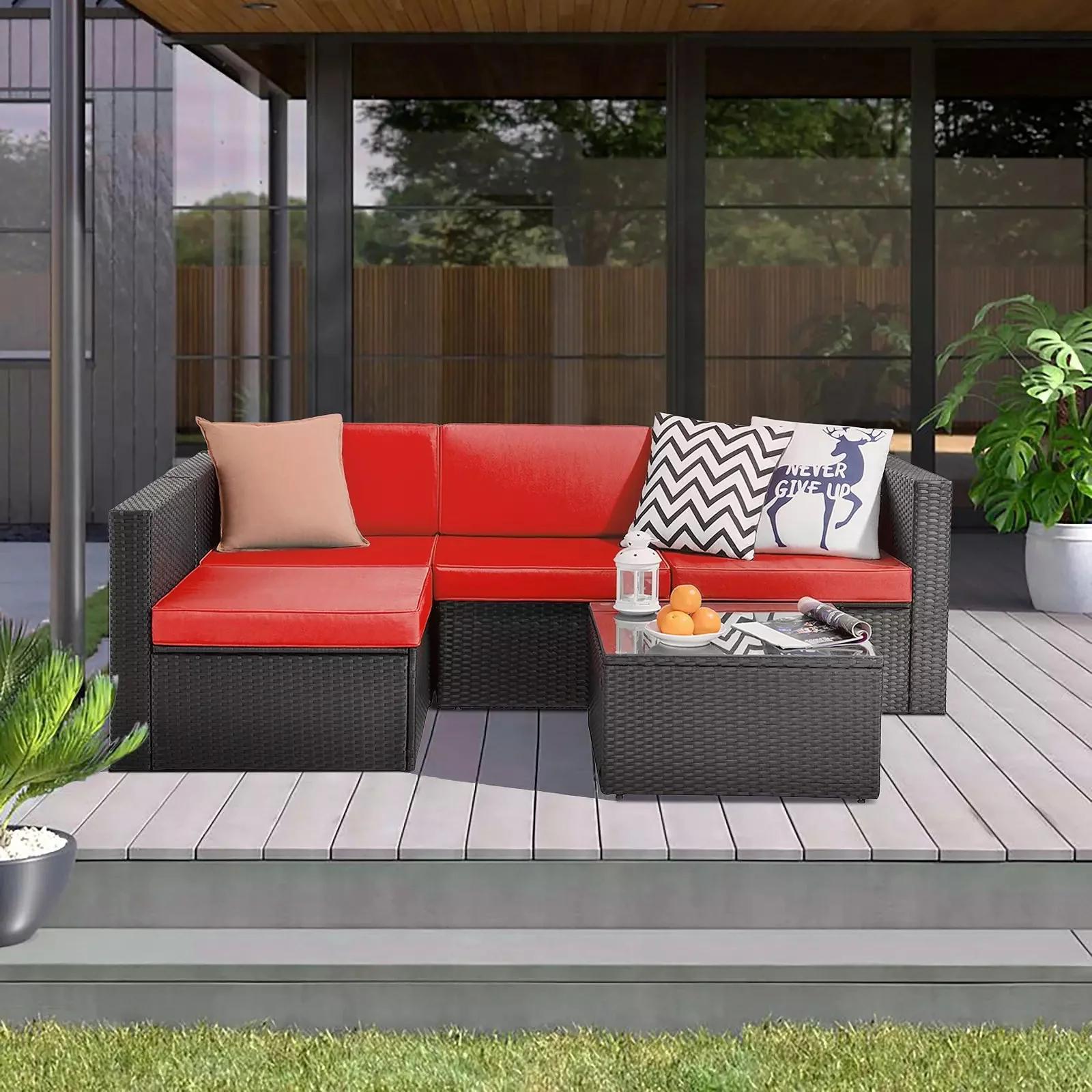 Vitesse 5 Pieces Patio Furniture Sets, Outdoor Sectional Sofa with Table PF02 - Image 17