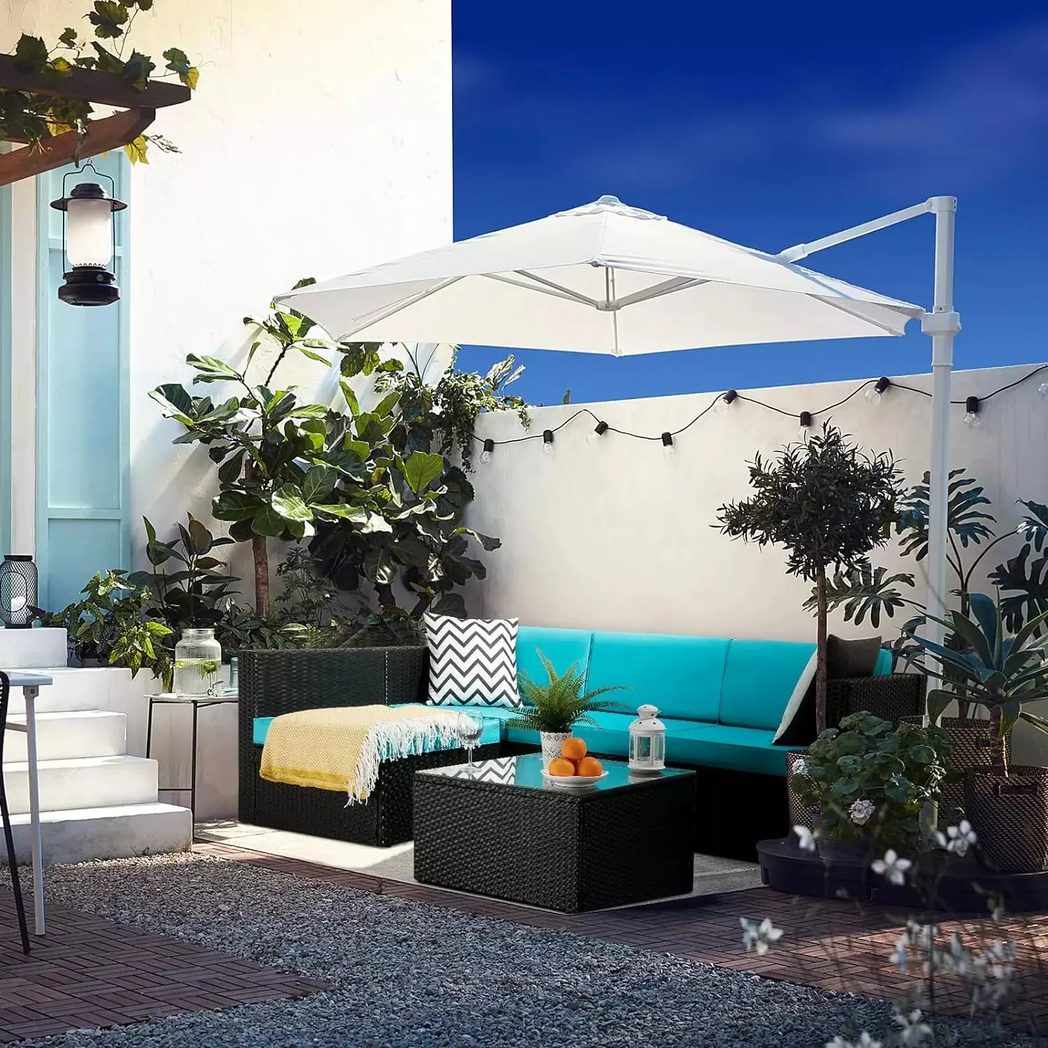 Vitesse 5 Pieces Patio Furniture Sets, Outdoor Sectional Sofa with Table PF02 - Image 26