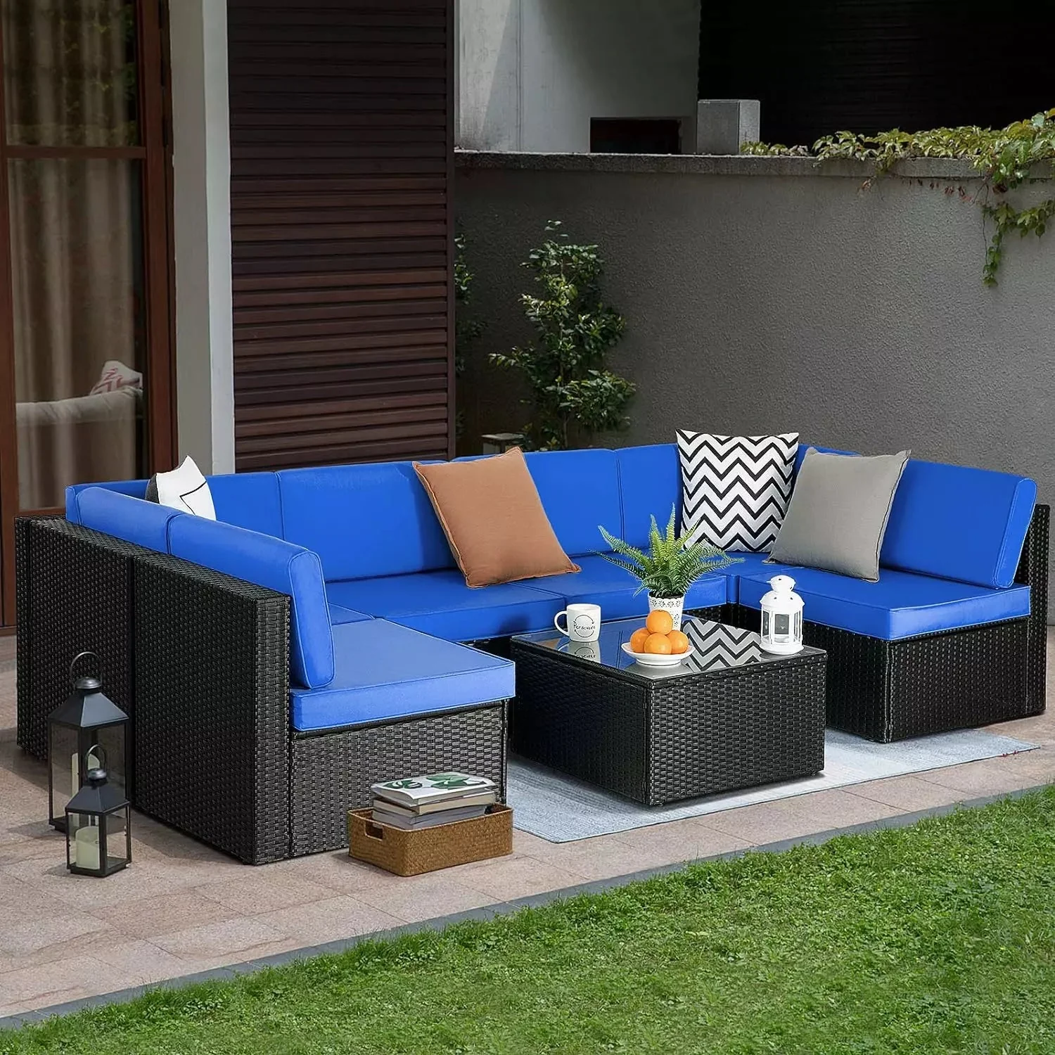 Vitesse 5 Pieces Patio Furniture Sets, Outdoor Sectional Sofa with Table PF02 - Image 39