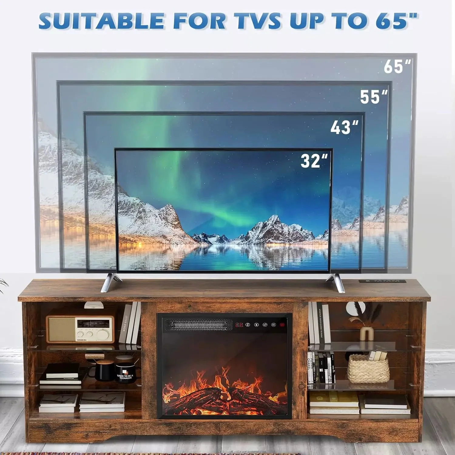 Vitesse 58 Inches Fireplace TV Stand with 18''Fireplace - Image 10