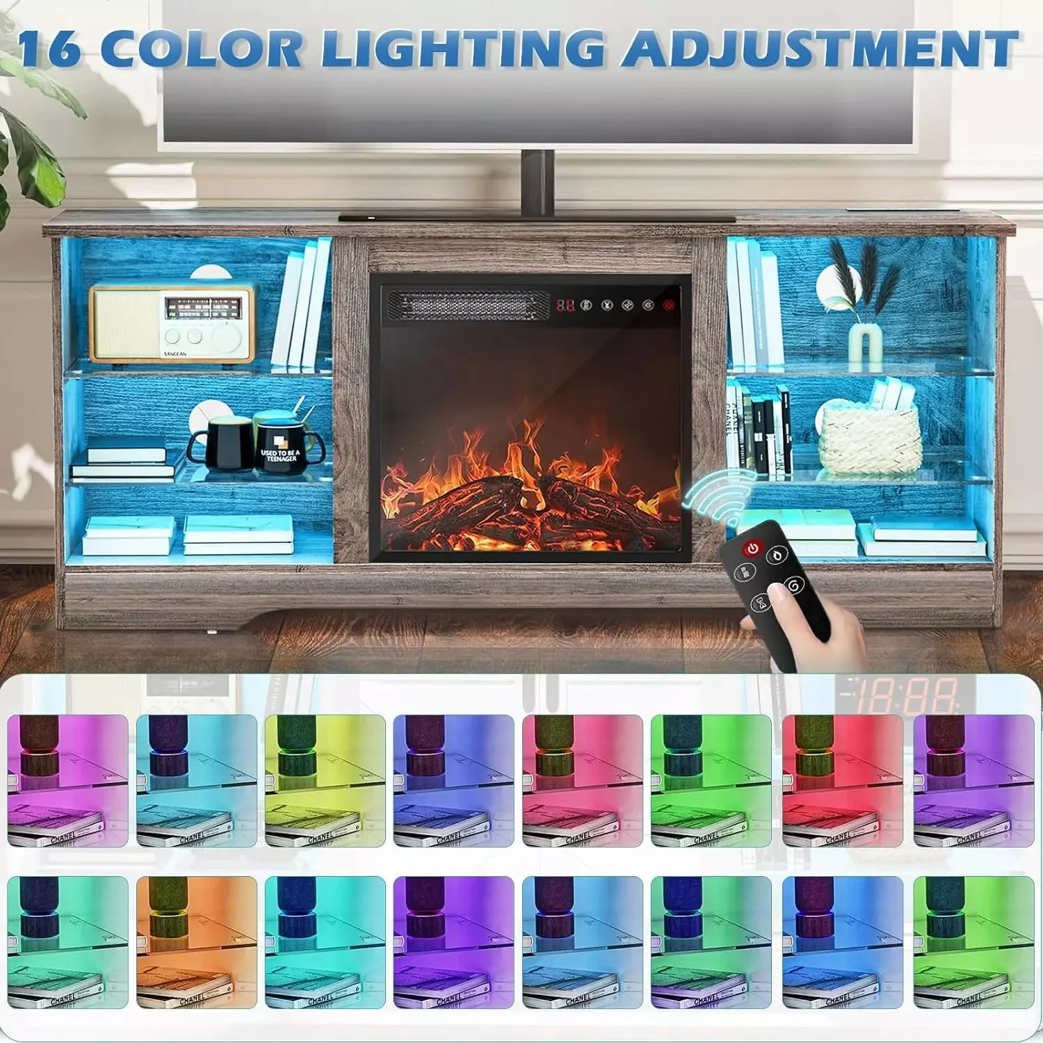 Vitesse 58 Inches Fireplace TV Stand with 18''Fireplace - Image 19