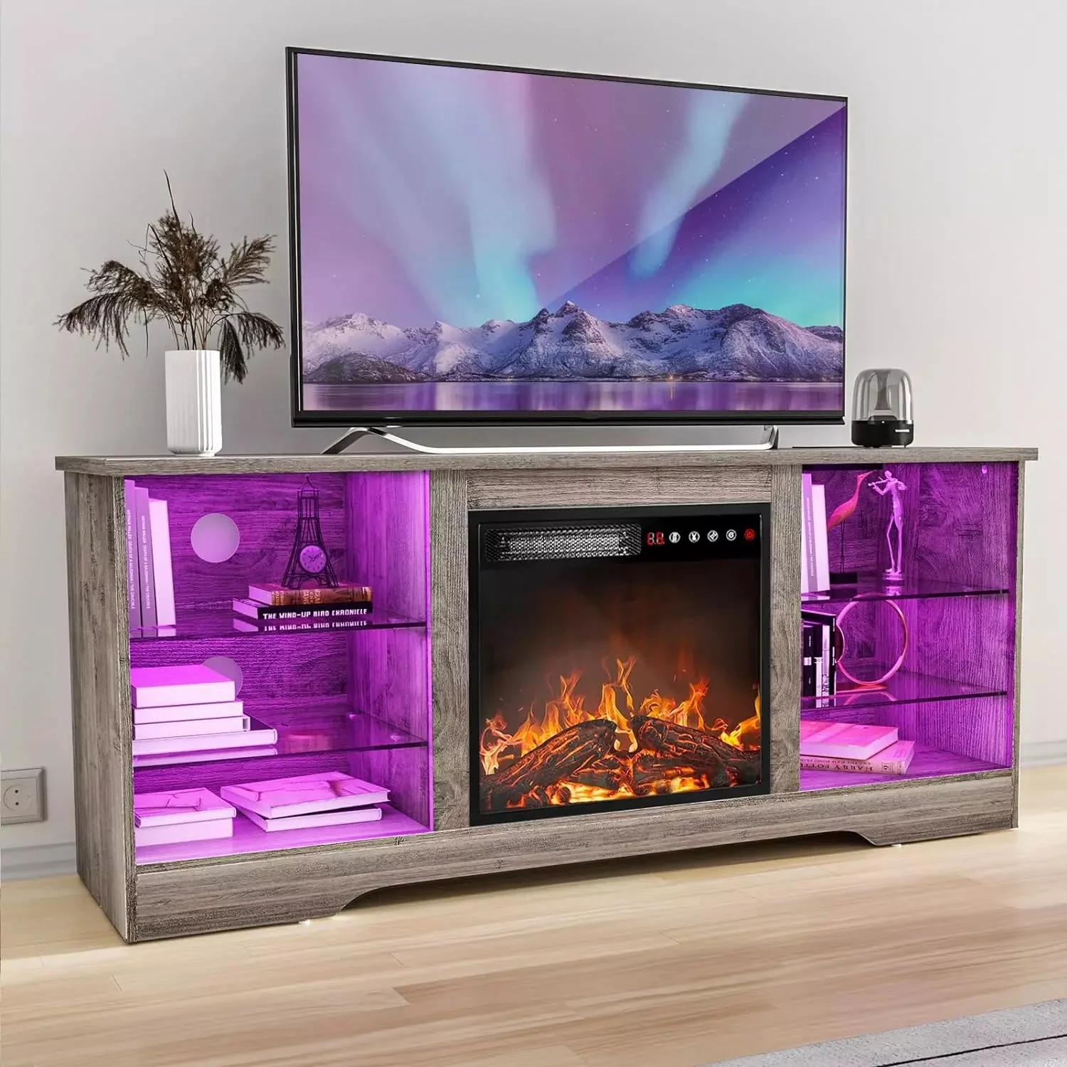 Vitesse 58 Inches Fireplace TV Stand for TVs up to 65 Inches Console with 18'' Electric Fireplace - Image 15