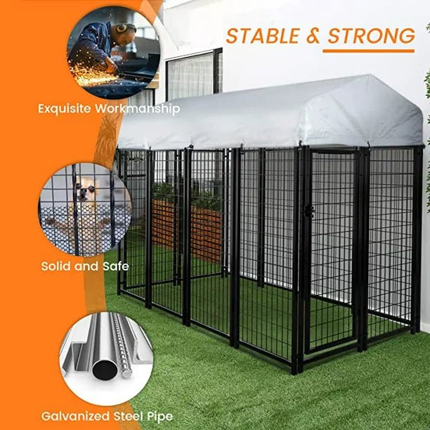 VITESSE 8x4x6 FT Outdoor Dog Kennel for Large Dogs - Image 4