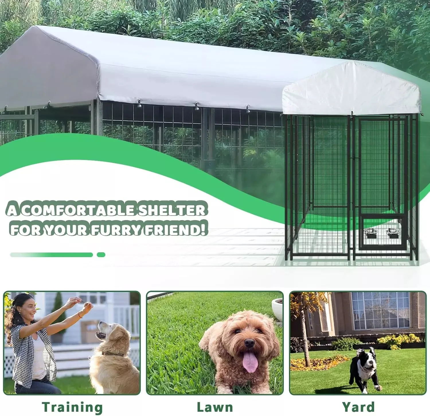 LEMBERI 8x4x6 FT Outdoor Dog Kennel for Large Dogs PLB02 - Image 11