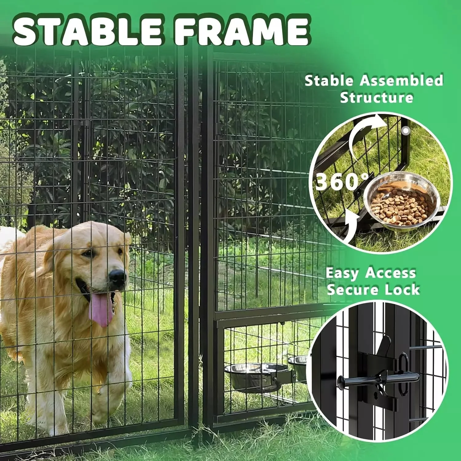 LEMBERI 8x4x6 FT Outdoor Dog Kennel for Large Dogs PLB02 - Image 16