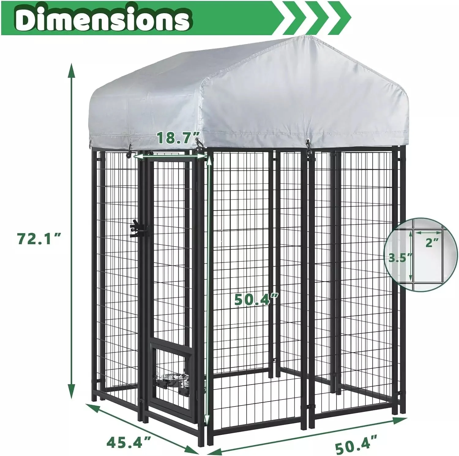 LEMBERI 8x4x6 FT Outdoor Dog Kennel for Large Dogs PLB02 - Image 20