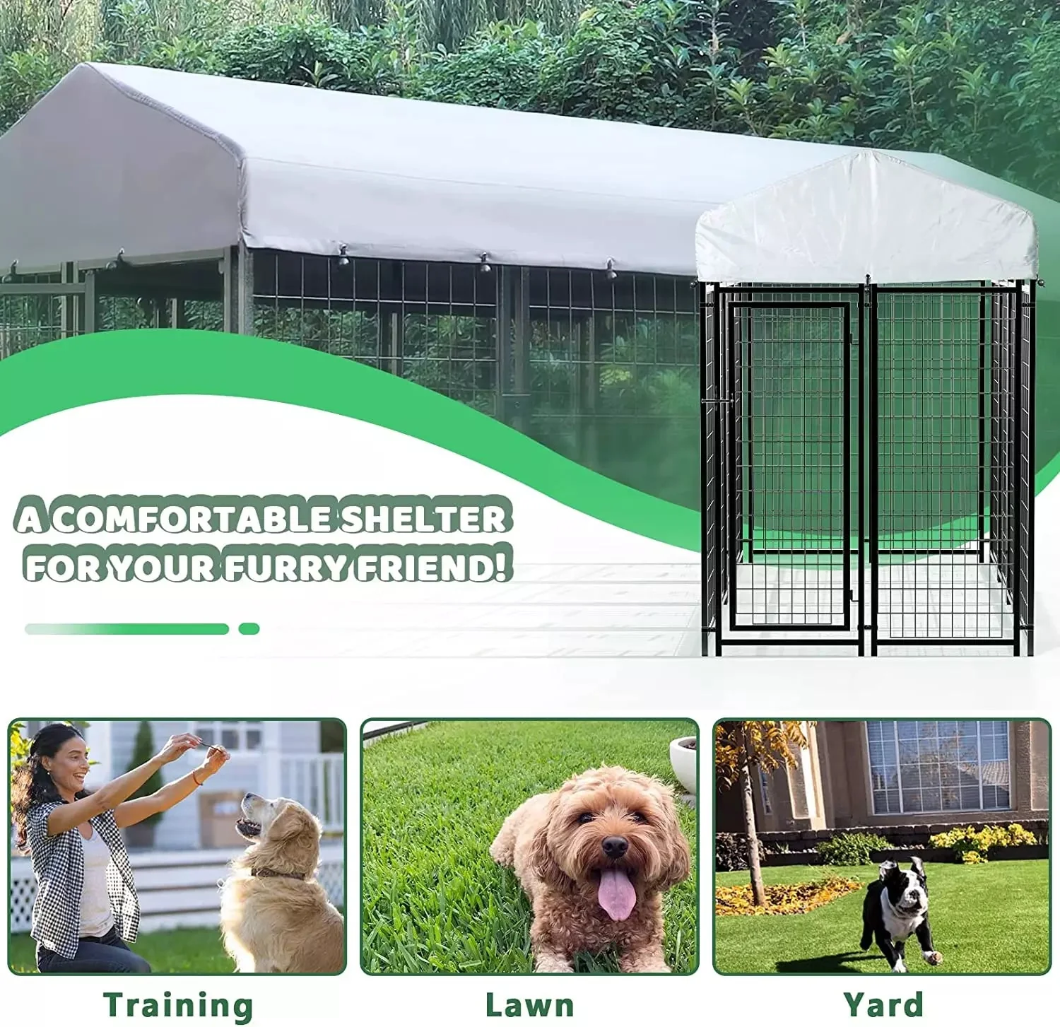 LEMBERI 8x4x6 FT Outdoor Dog Kennel for Large Dogs PLB02 - Image 4