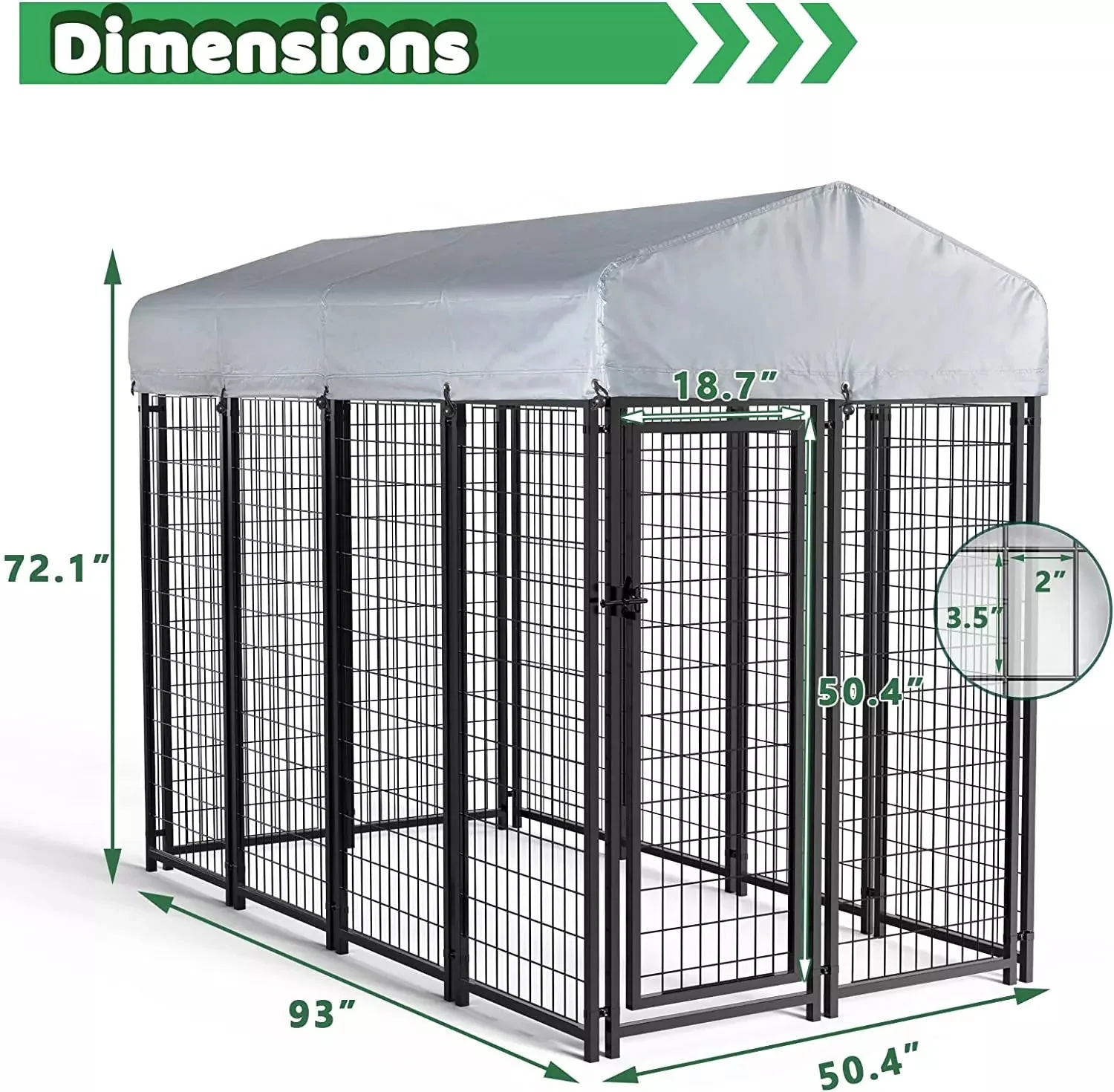 LEMBERI 8x4x6 FT Outdoor Dog Kennel for Large Dogs PLB02 - Image 6