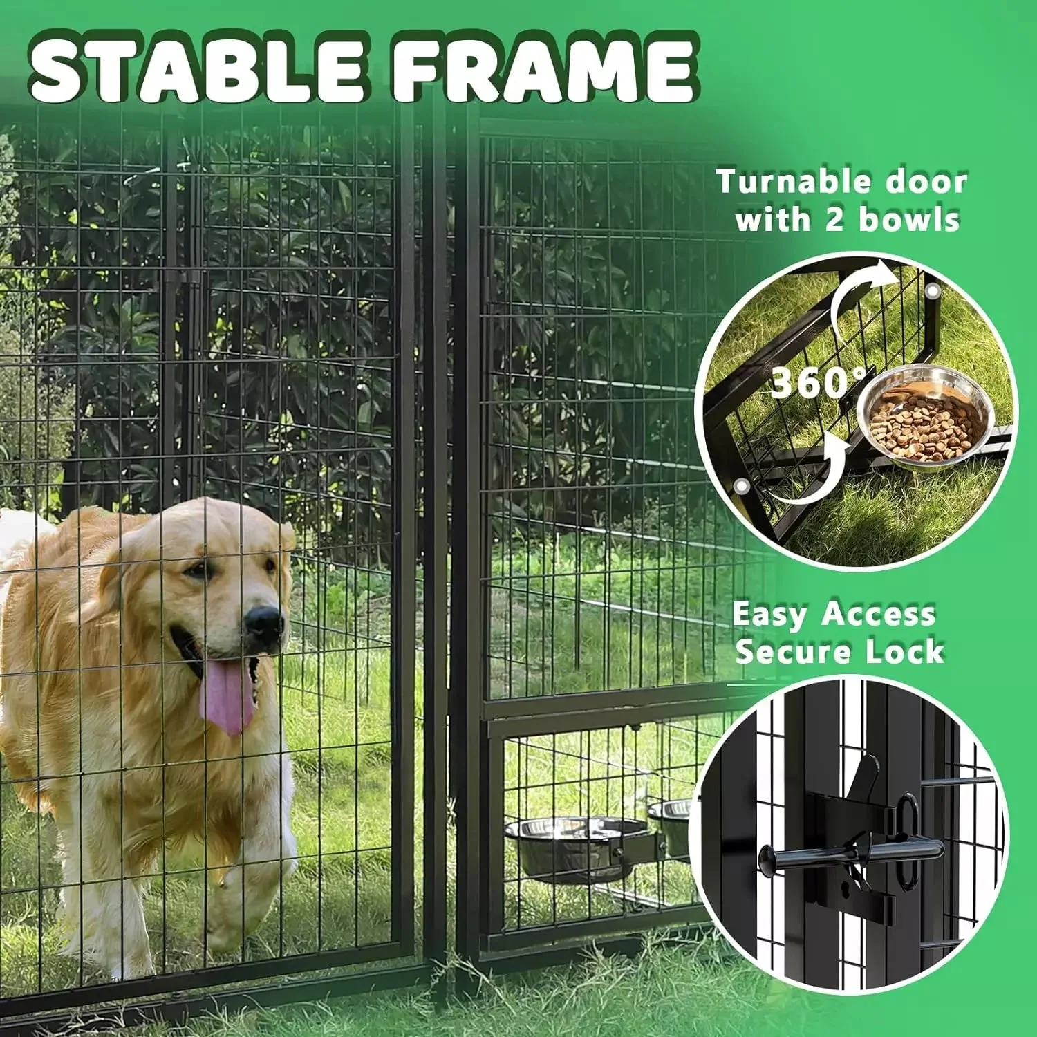 LEMBERI 8x4x6 FT Outdoor Dog Kennel for Large Dogs PLB02 - Image 9