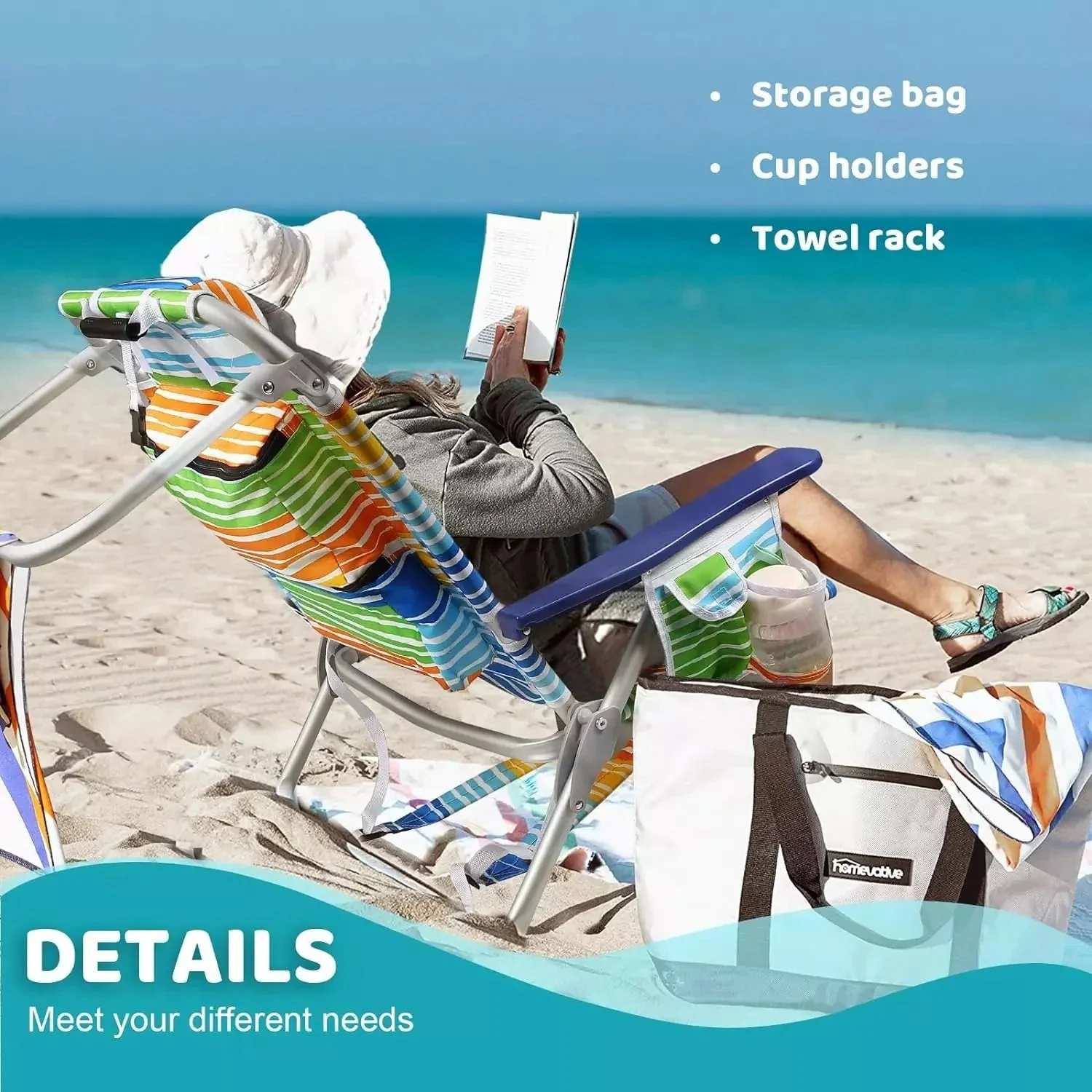Bossin Backpack Beach Chairs for Adults,Camping Chairs - Image 17