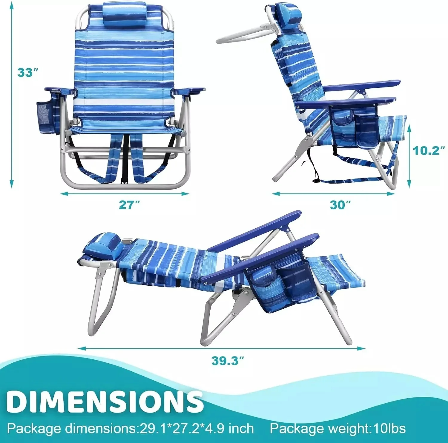 Bossin Backpack Beach Chairs for Adults,Camping Chairs - Image 4