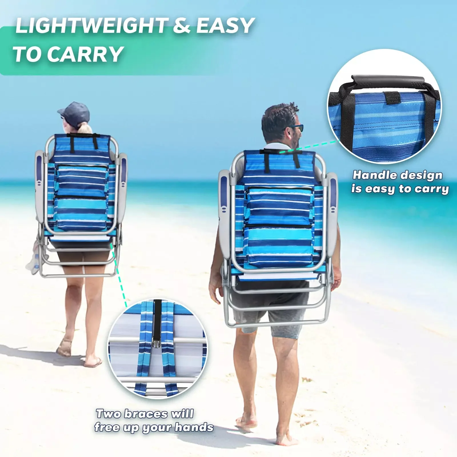 Bossin Backpack Beach Chairs for Adults,Camping Chairs - Image 56