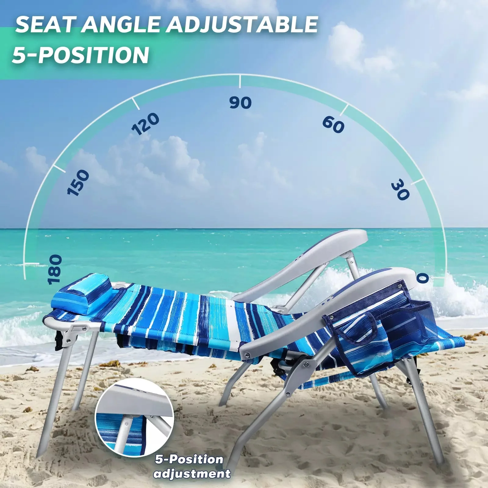 Bossin Backpack Beach Chairs for Adults,Camping Chairs - Image 57