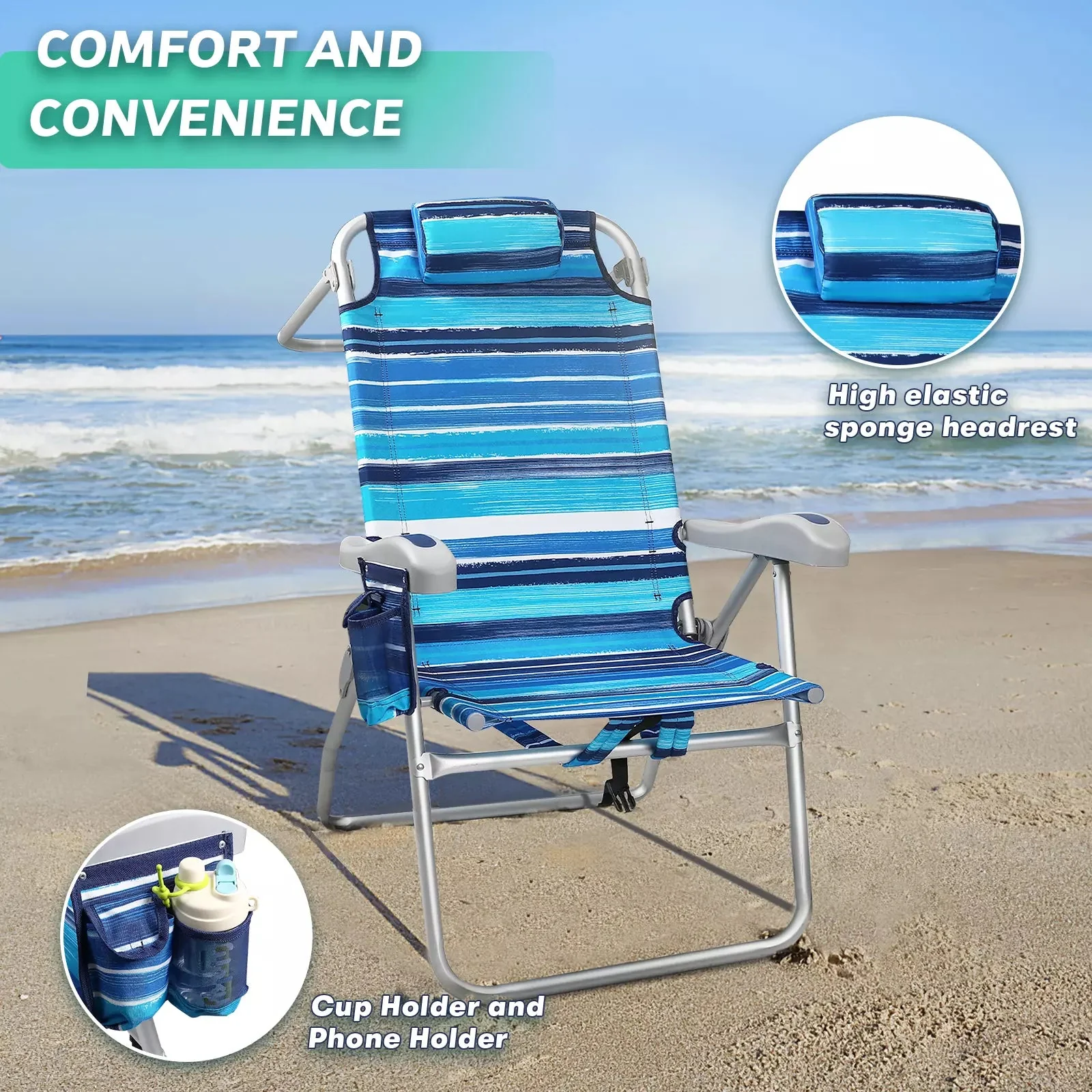 Bossin Backpack Beach Chairs for Adults,Camping Chairs - Image 59