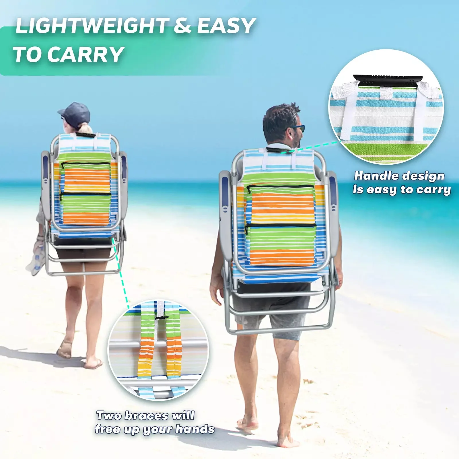 Bossin Backpack Beach Chairs for Adults,Camping Chairs - Image 65