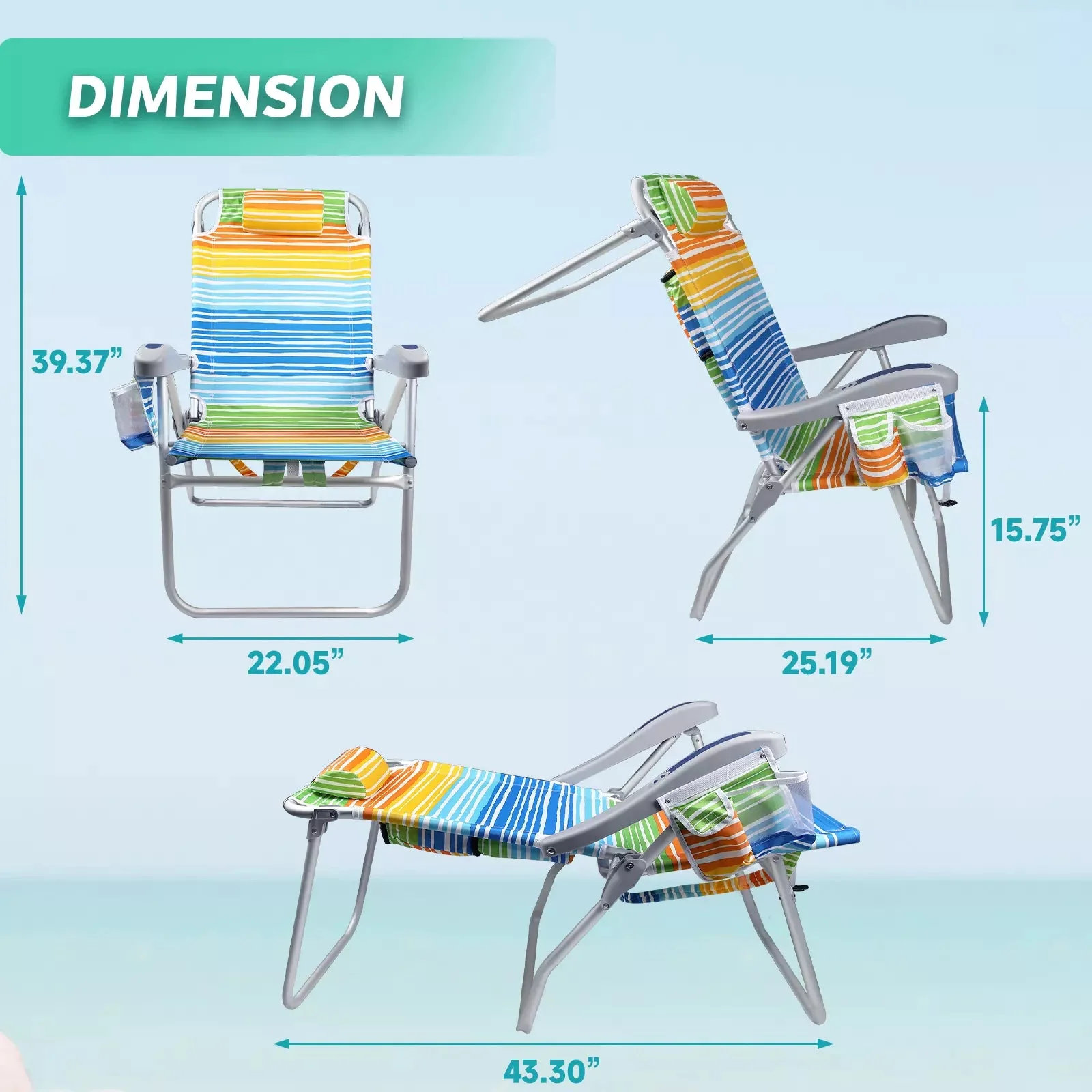 Bossin Backpack Beach Chairs for Adults,Camping Chairs - Image 67