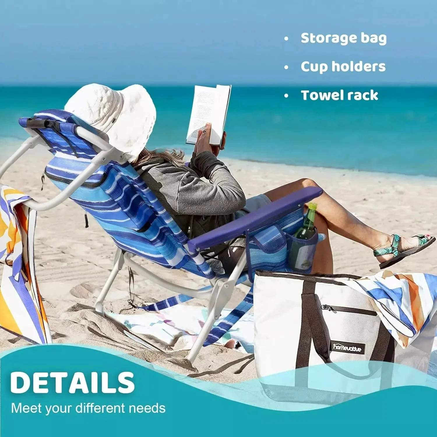 Bossin Backpack Beach Chairs for Adults,Camping Chairs - Image 7