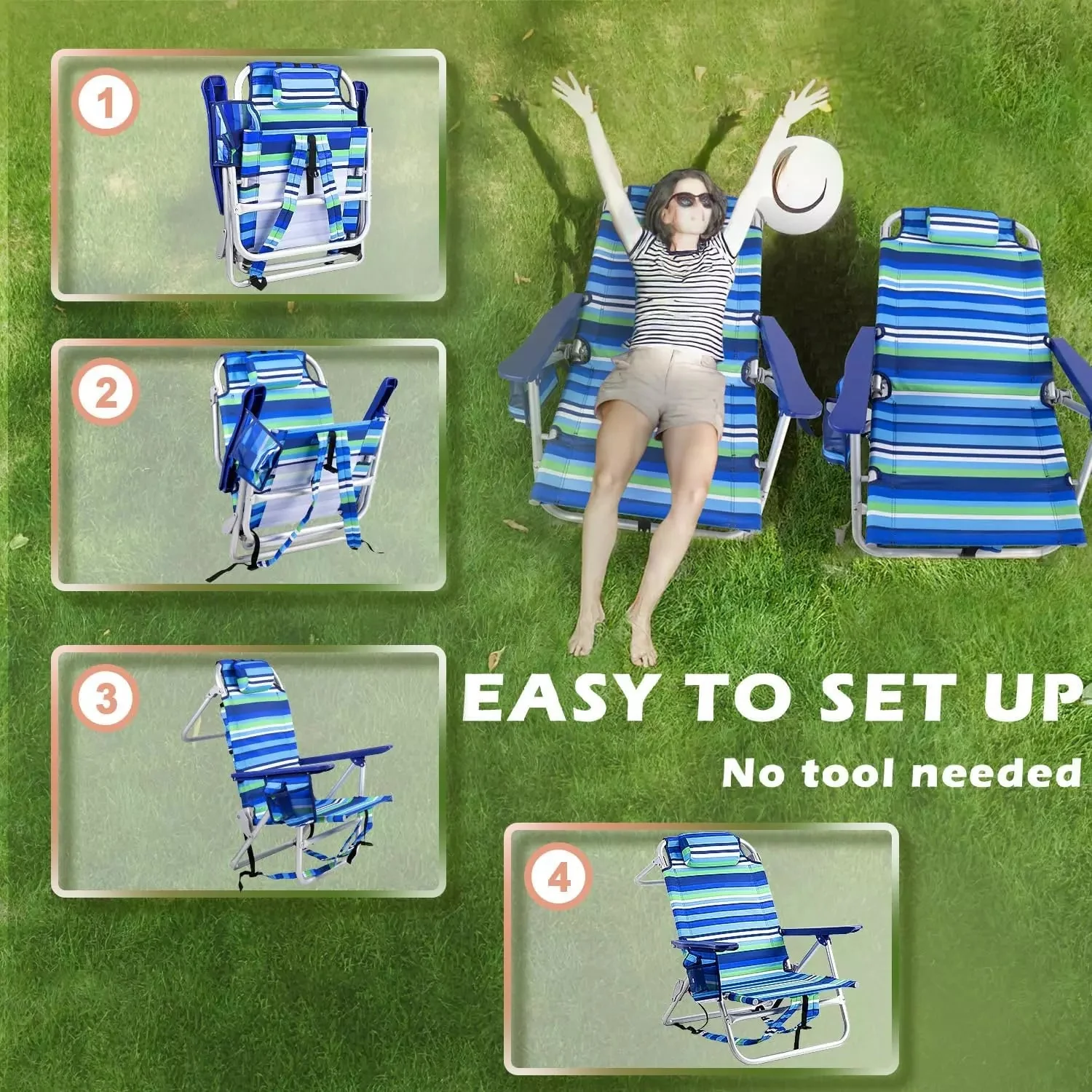 Bossin Backpack Beach Chairs for Adults,Camping Chairs - Image 74