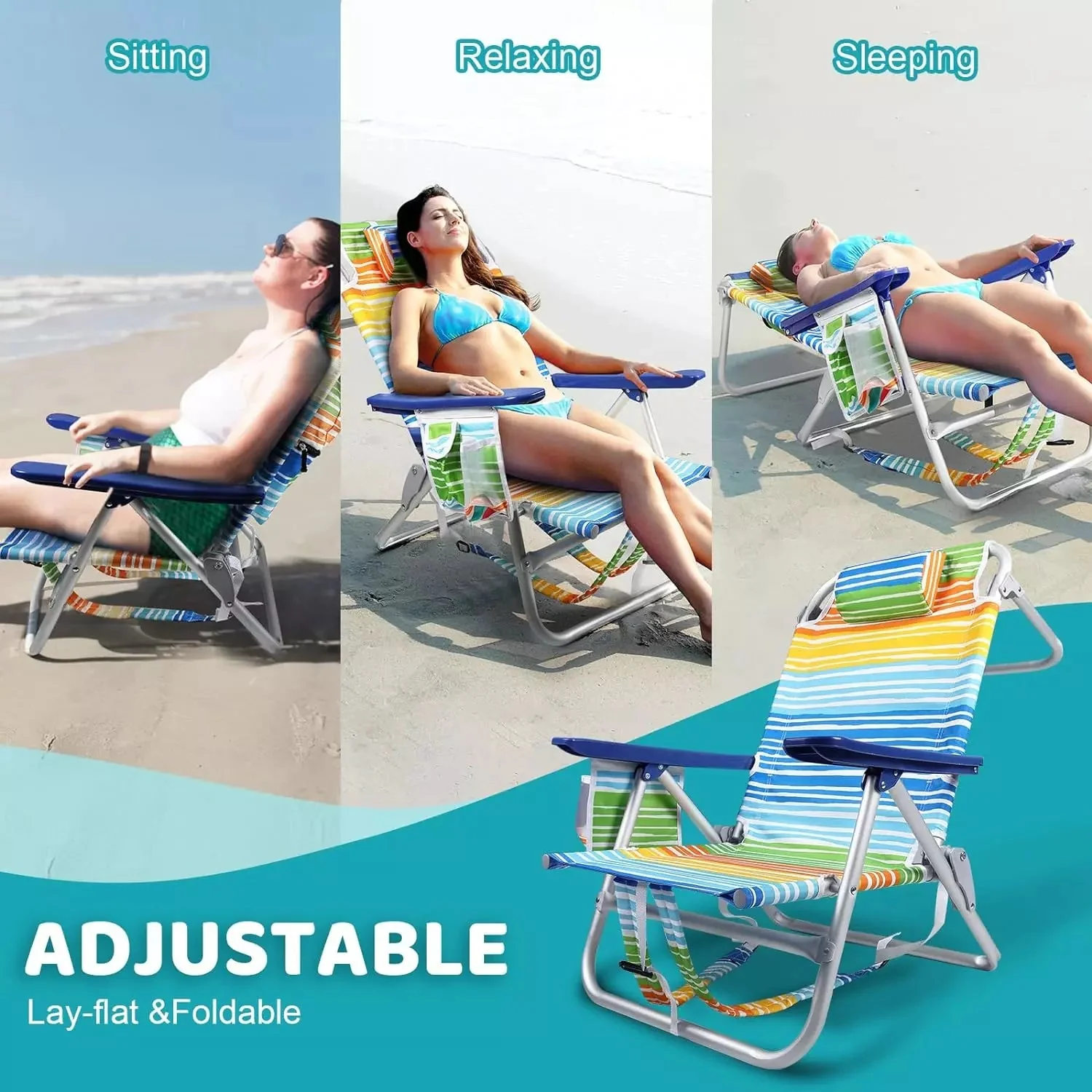 VITESSE Backpack Beach Chairs for Adults,Camping Chairs with Headrest - Image 19