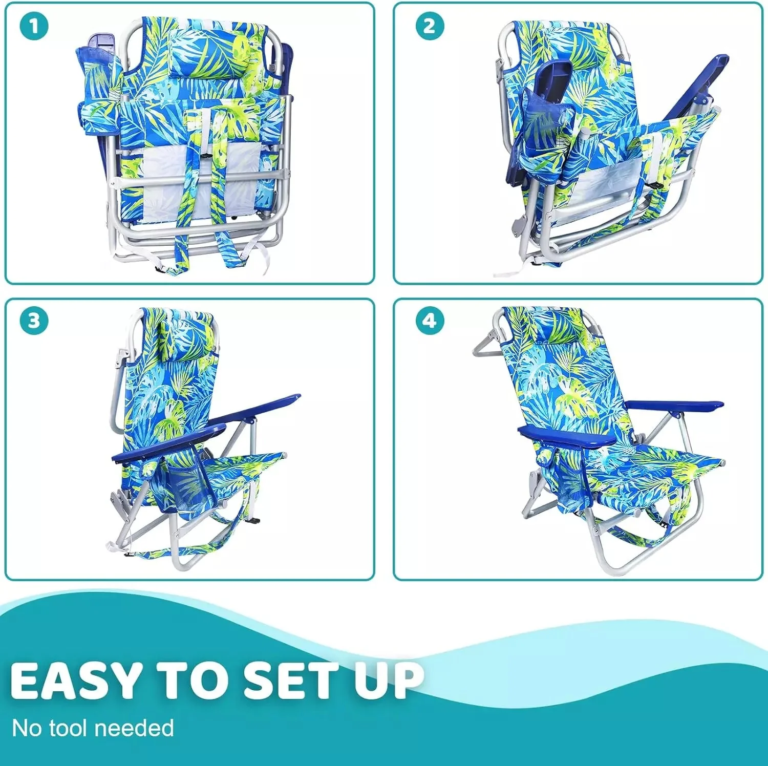 VITESSE Backpack Beach Chairs for Adults,Camping Chairs with Headrest - Image 30