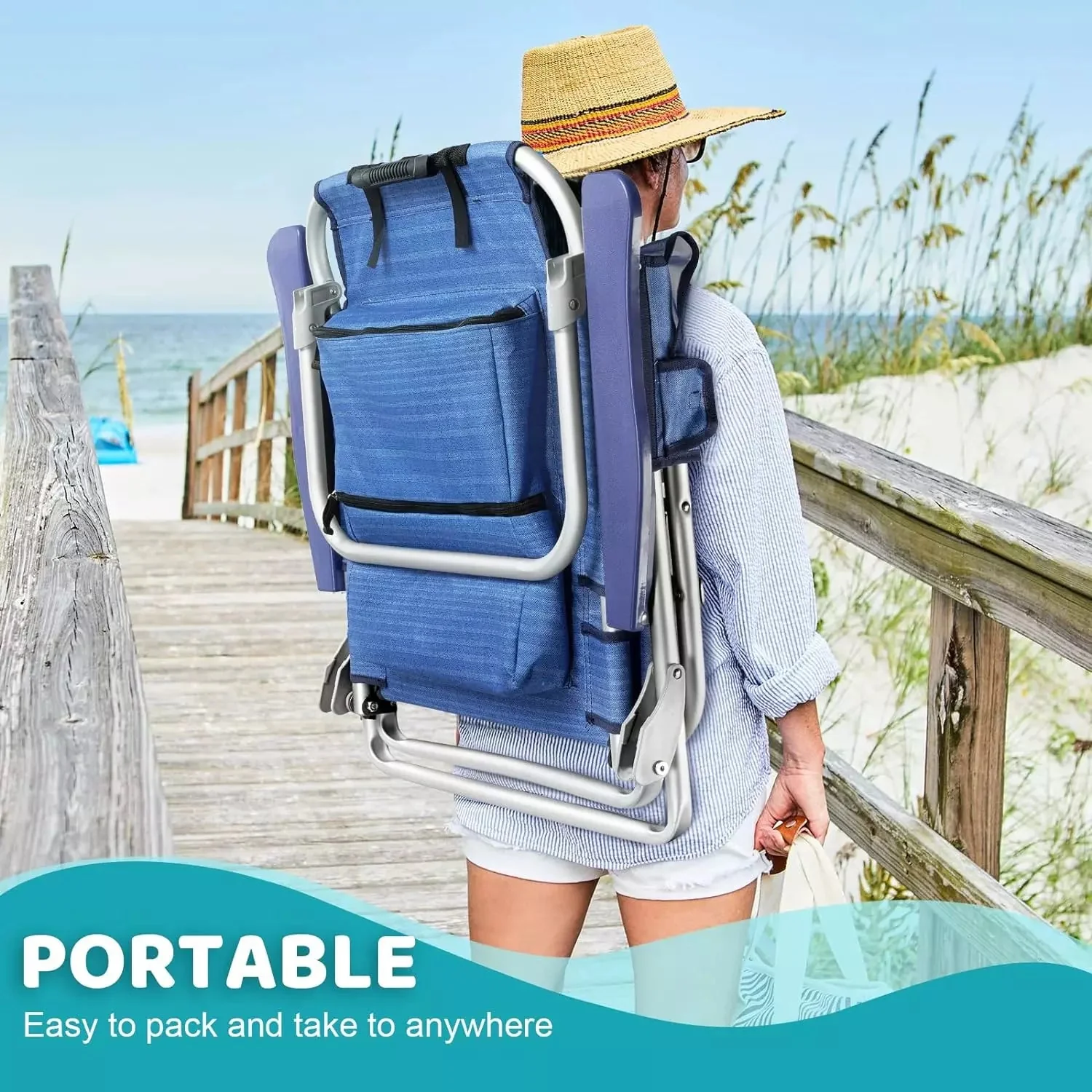 VITESSE Backpack Beach Chairs for Adults,Camping Chairs with Headrest - Image 35