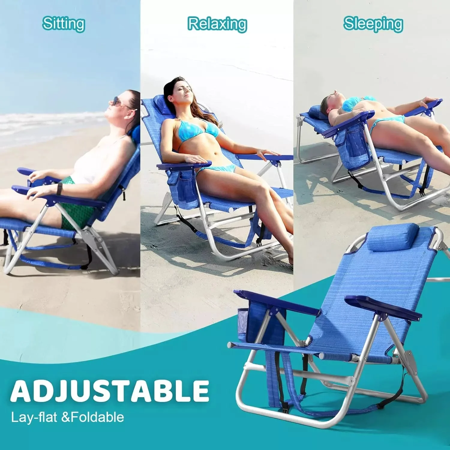 VITESSE Backpack Beach Chairs for Adults,Camping Chairs with Headrest - Image 38