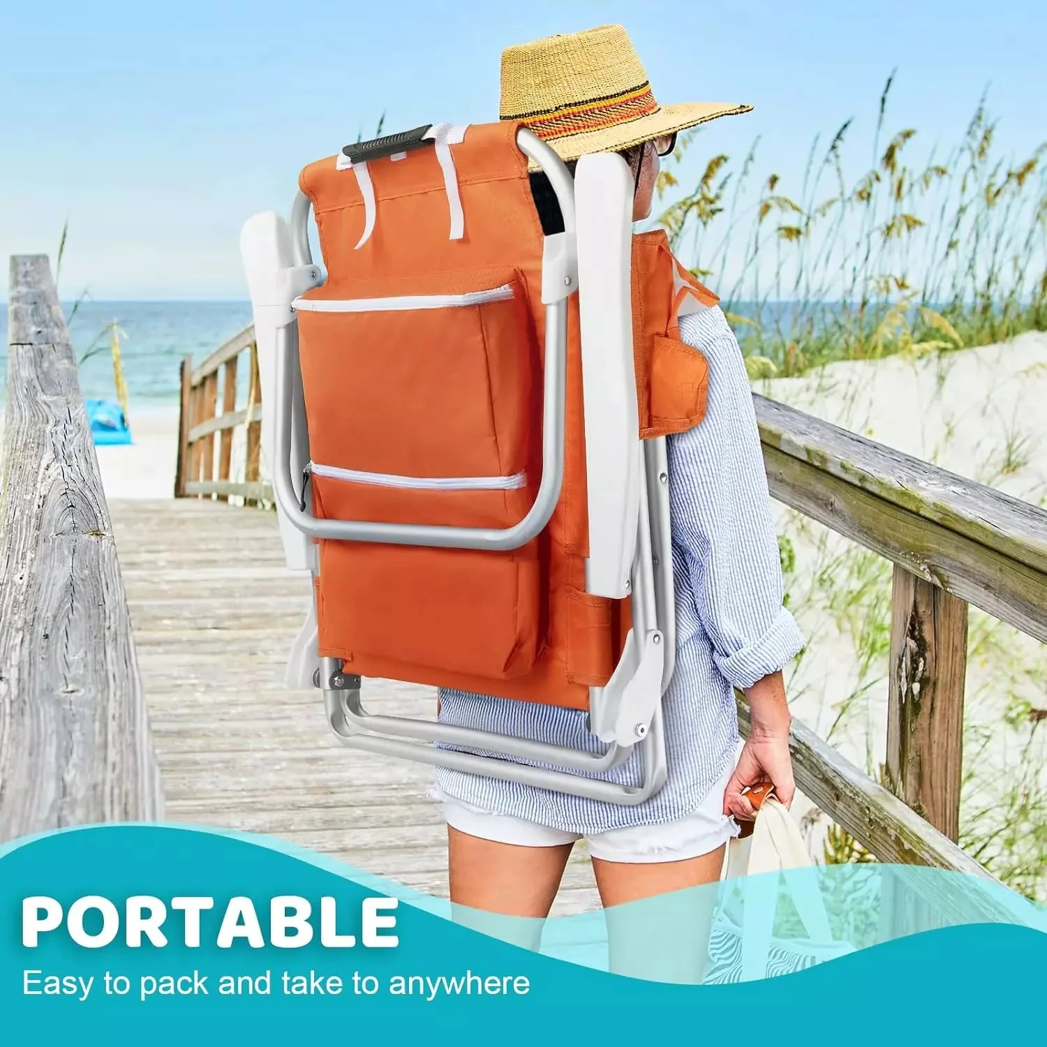 VITESSE Backpack Beach Chairs for Adults,Camping Chairs with Headrest - Image 45