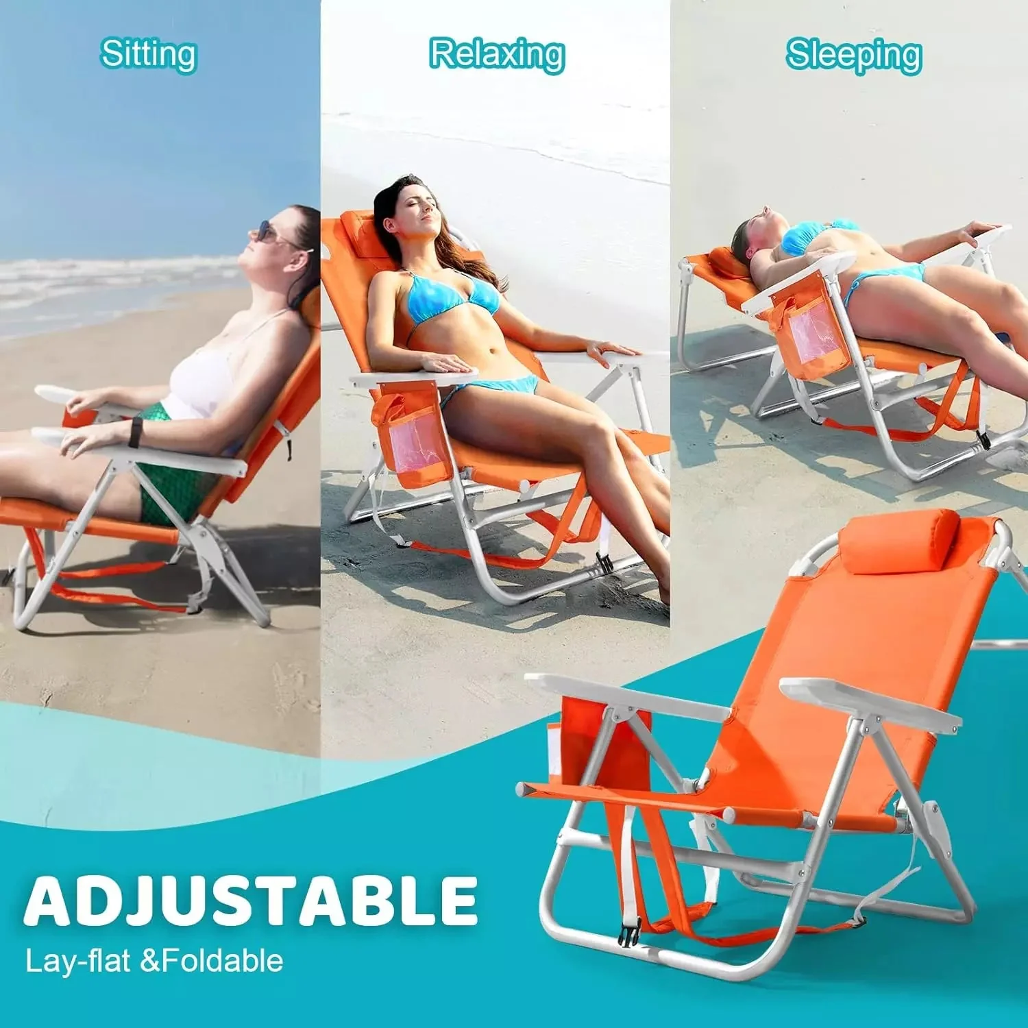 VITESSE Backpack Beach Chairs for Adults,Camping Chairs with Headrest - Image 48