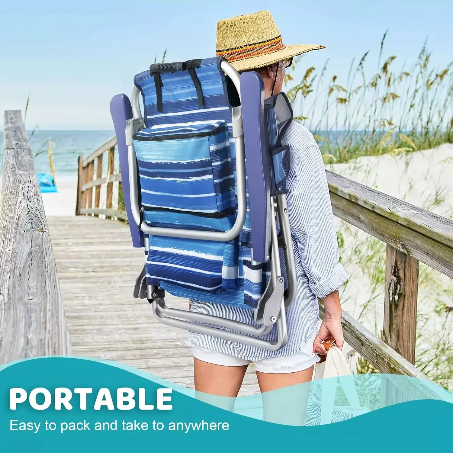 VITESSE Backpack Beach Chairs for Adults,Camping Chairs with Headrest - Image 5