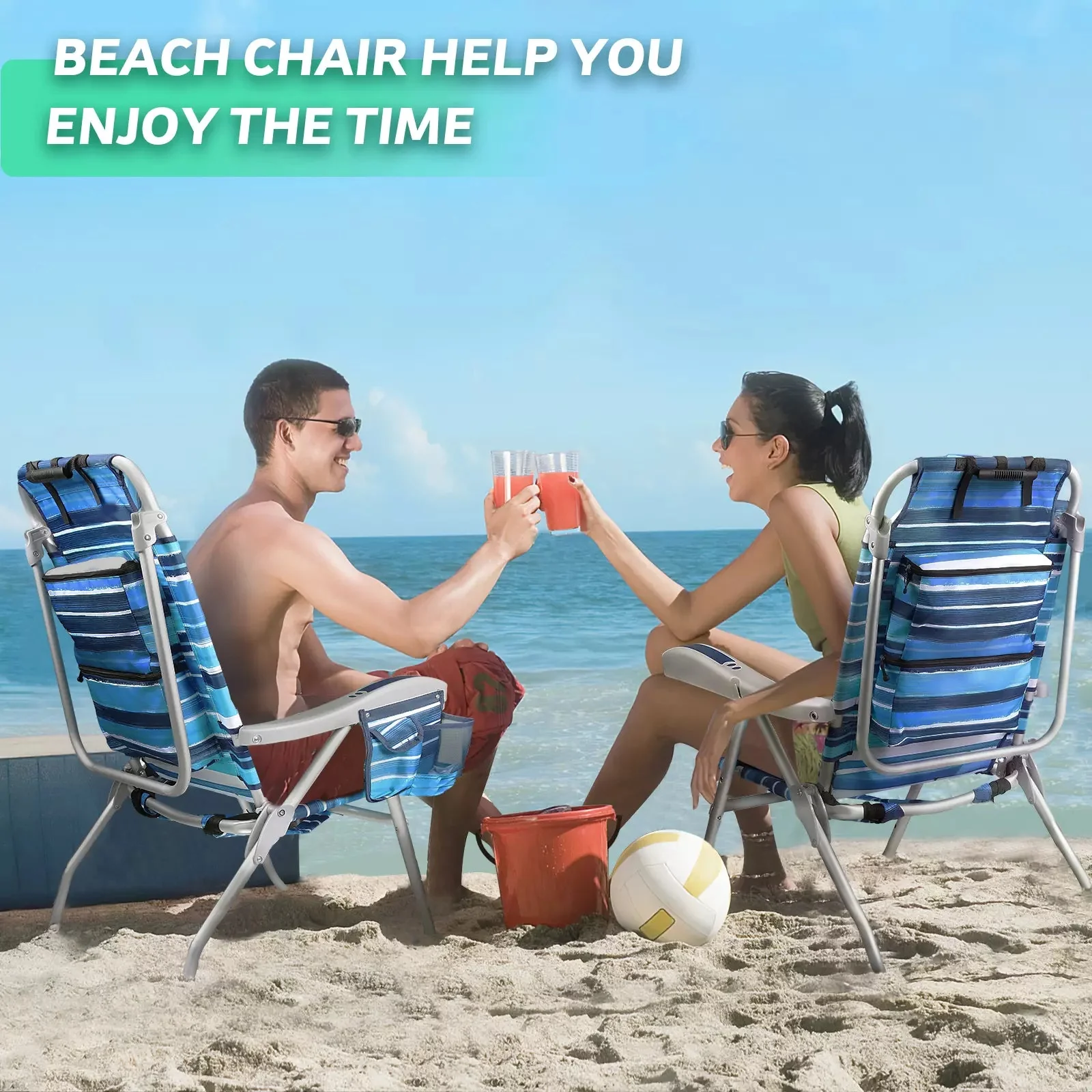 VITESSE Backpack Beach Chairs for Adults,Camping Chairs with Headrest - Image 54