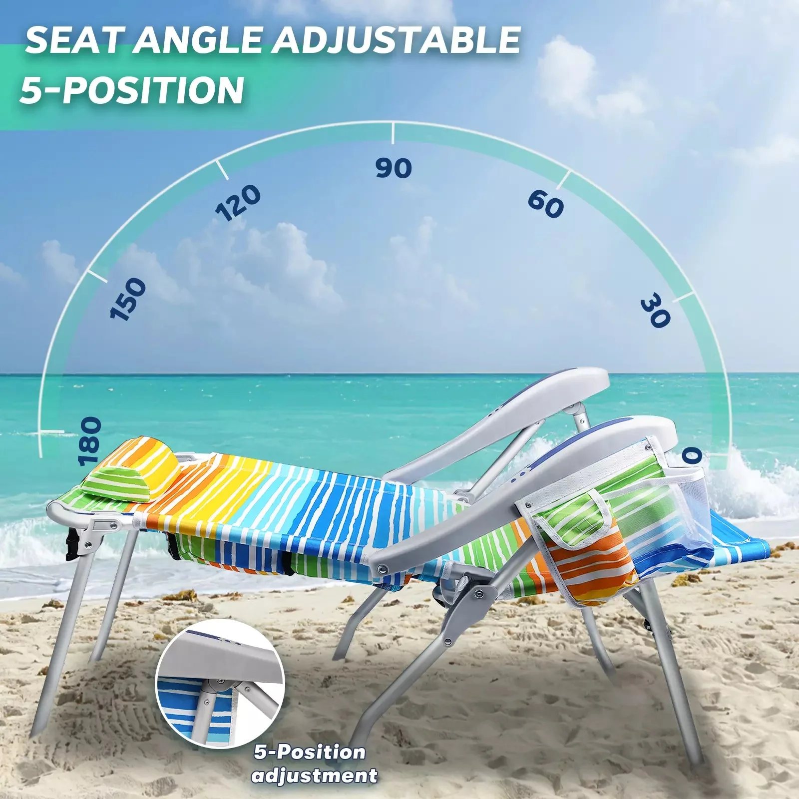 VITESSE Backpack Beach Chairs for Adults,Camping Chairs with Headrest - Image 66