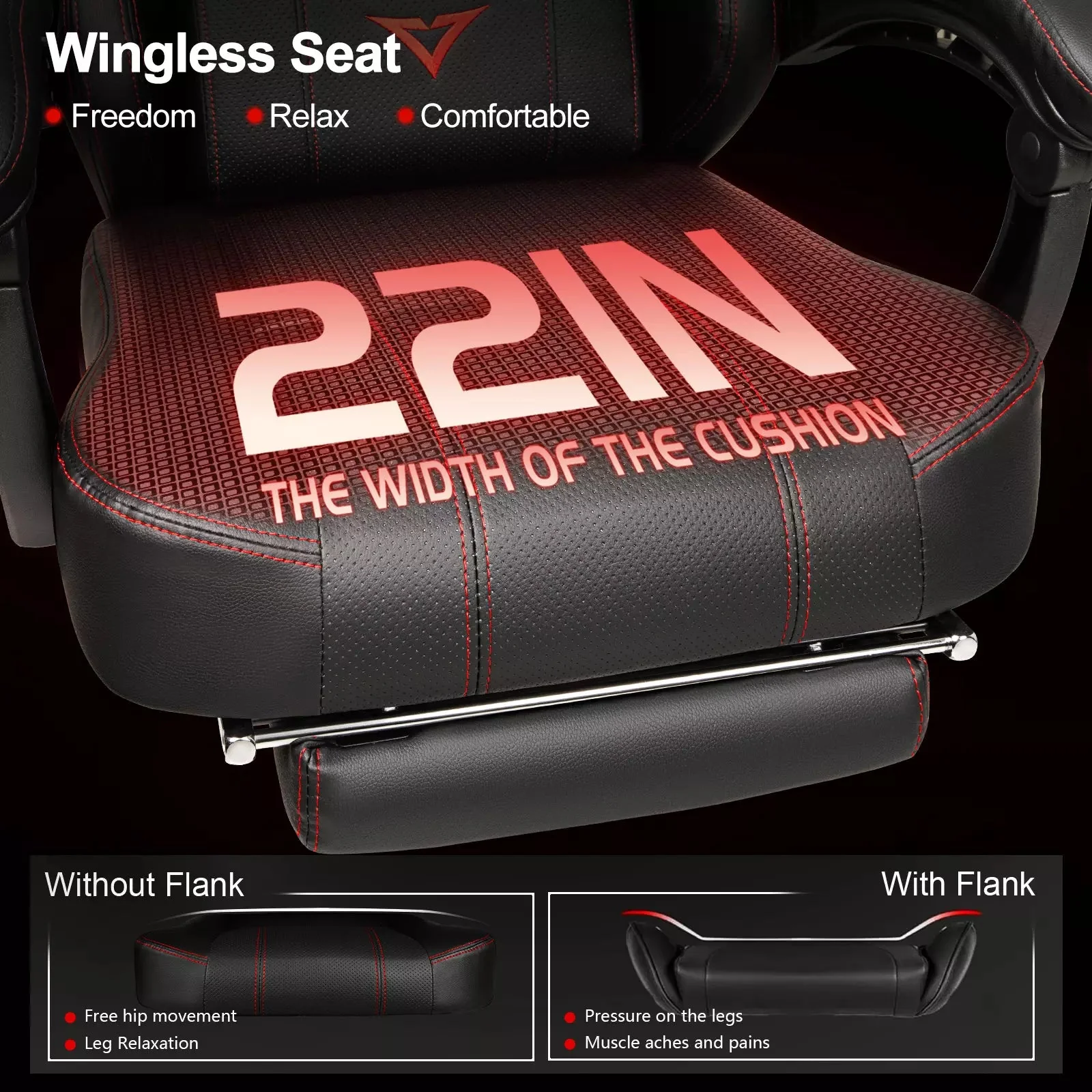VITESSE Big and Tall Gaming Chair 400lb, Ergonomic Video Game Chair VGC02 - Image 4
