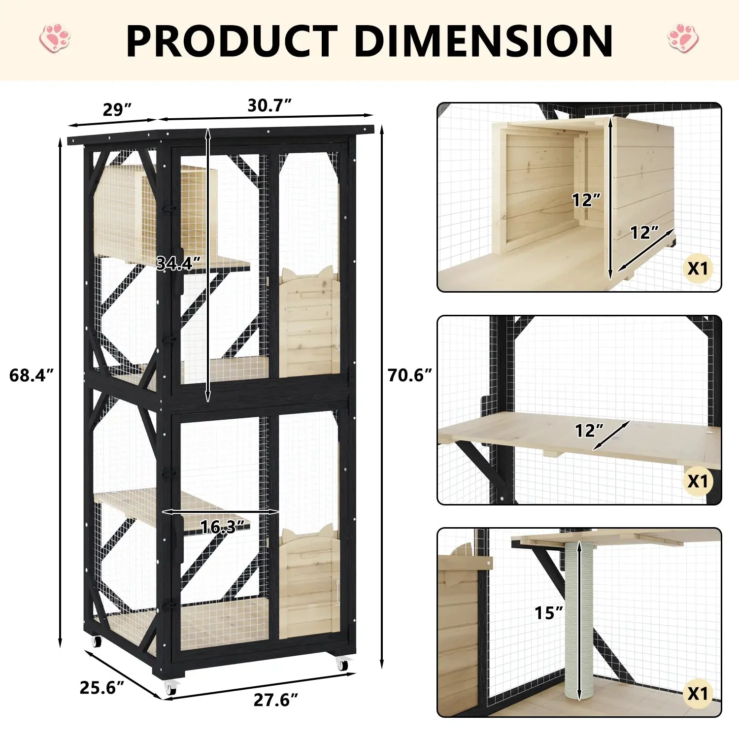 VITESSE Double Layer Mobile Cat Cages - Image 7