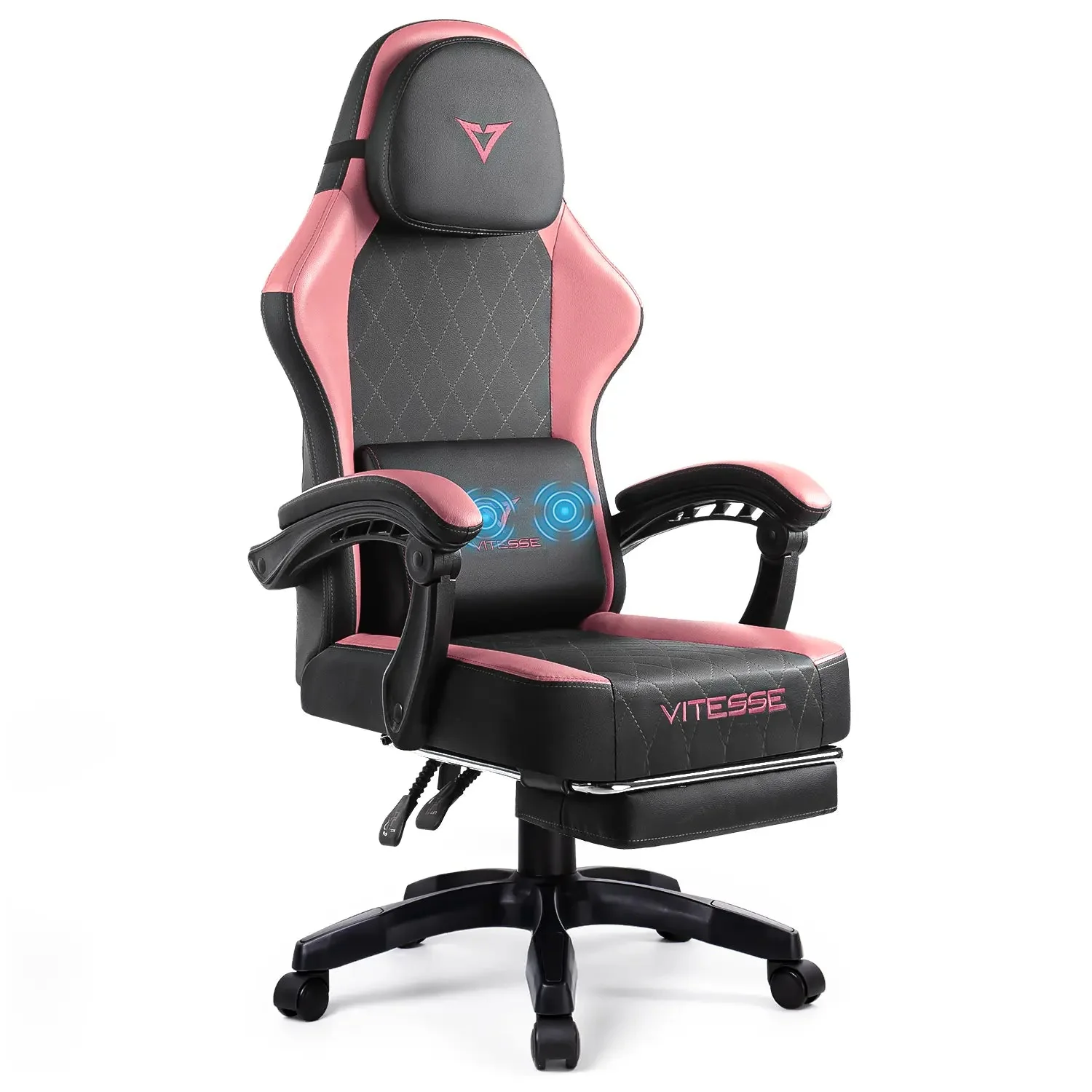 VITESSE Ergonomic Gaming Chair for Adults, 400 lbs PC Computer Chair, Racing Office Chair, Silla Gamer Height Adjustable Swivel Chair with Lumbar Vibration Support and Headrest - Image 22