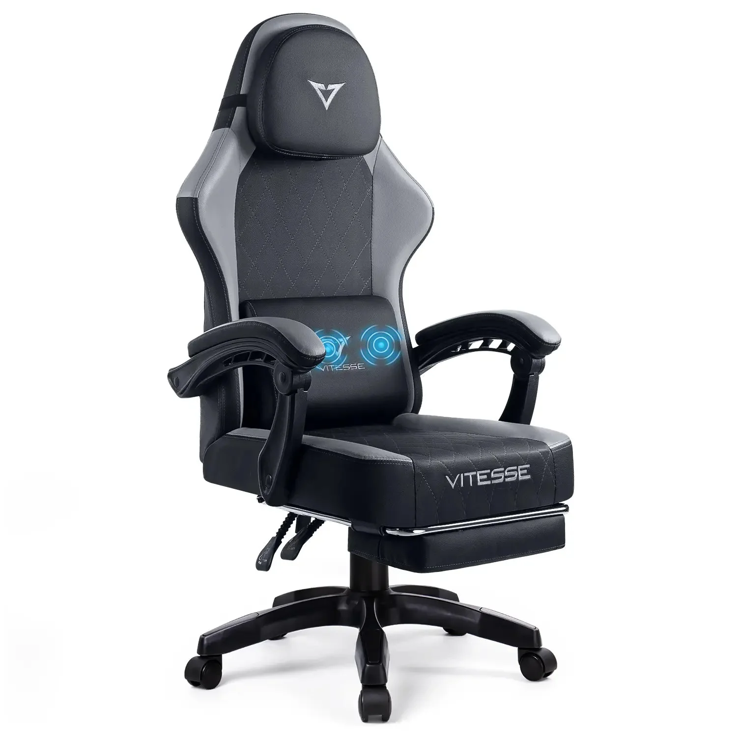 VITESSE Ergonomic Gaming Chair for Adults, 400 lbs PC Computer Chair, Racing Office Chair, Silla Gamer Height Adjustable Swivel Chair with Lumbar Vibration Support and Headrest - Image 8