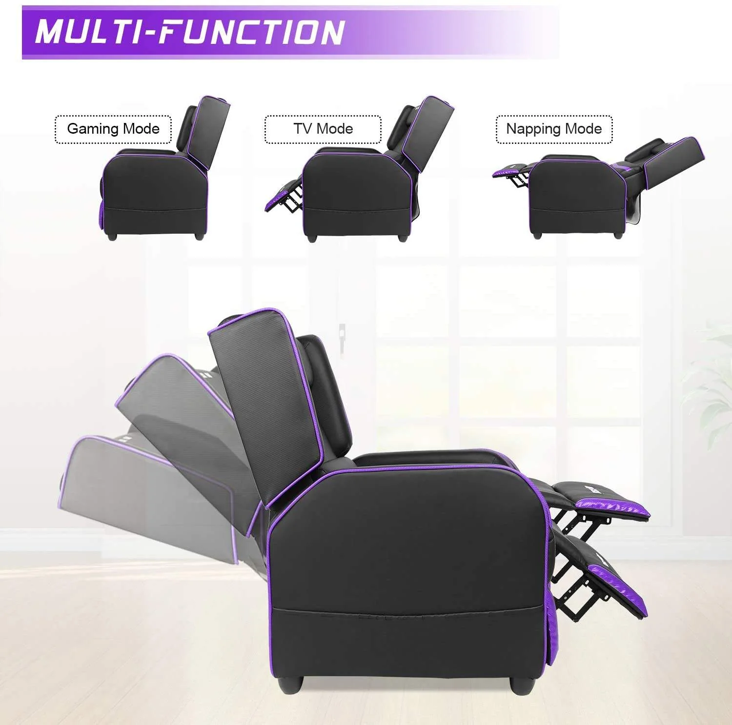 Vitesse Ergonomic Gaming Recliner Chair,PU Leather Recliner Seating Sofa BGR01 - Image 26